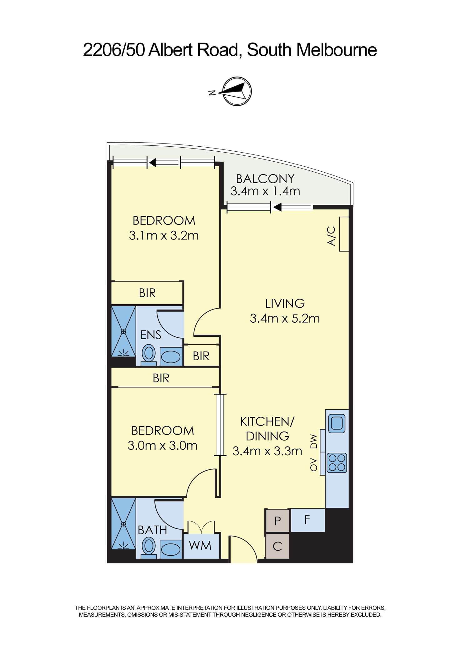 Floorplan of Homely apartment listing, 2206/50 Albert Road, South Melbourne VIC 3205
