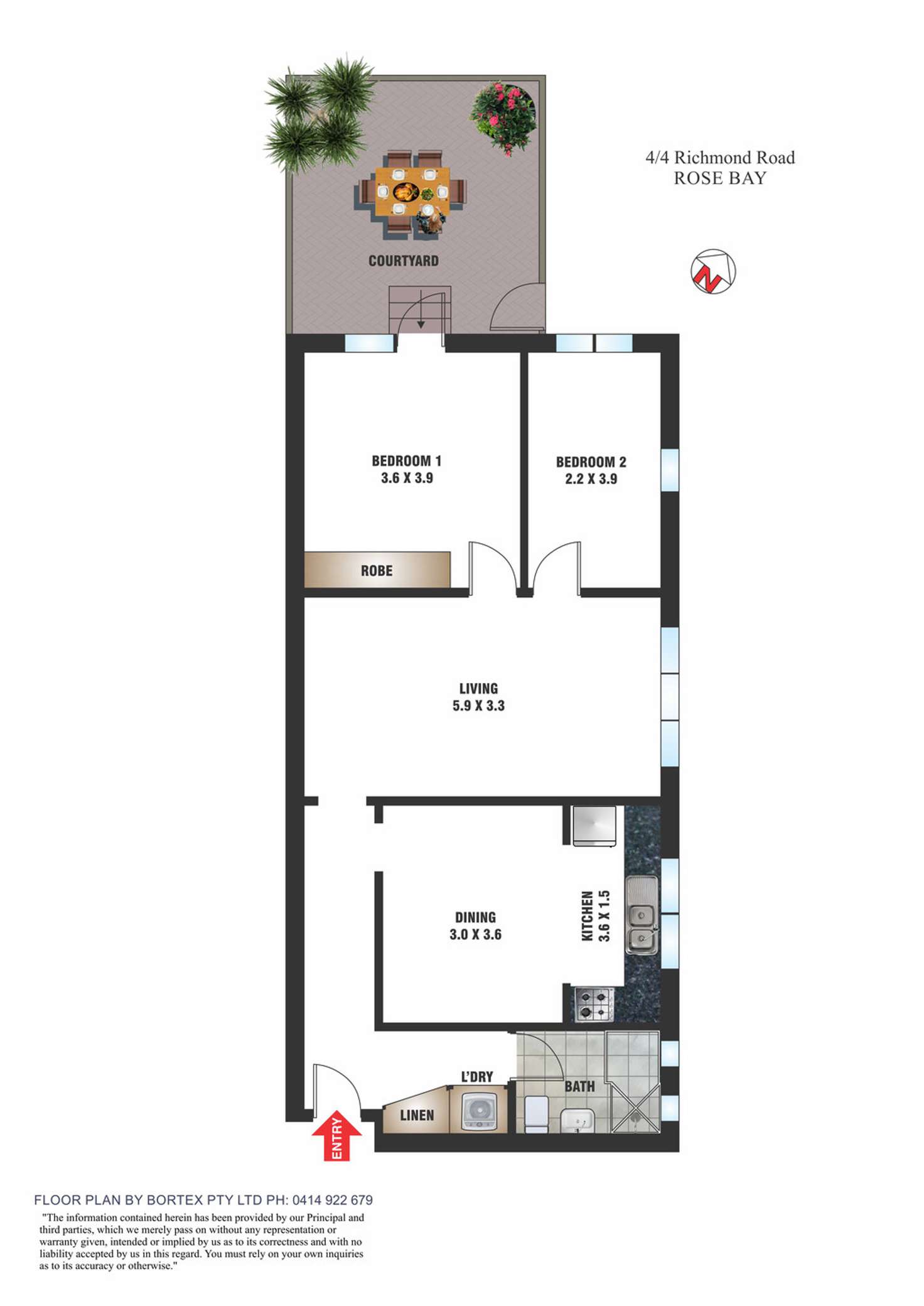 Floorplan of Homely apartment listing, 4/4 Richmond Road, Rose Bay NSW 2029