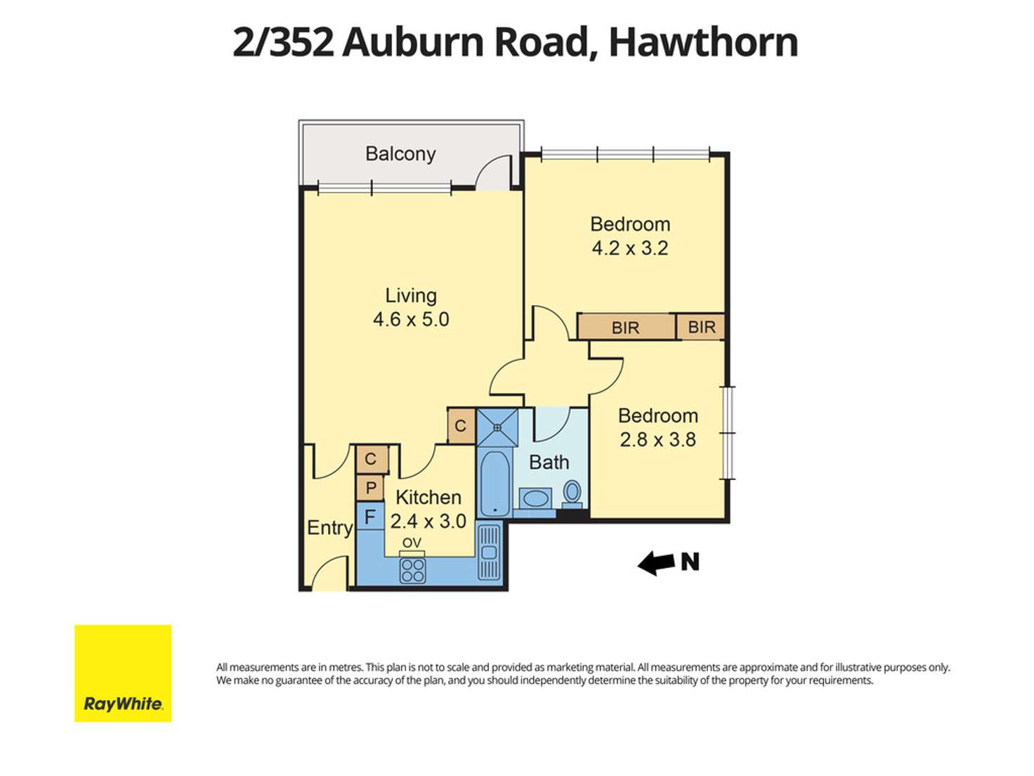 Floorplan of Homely apartment listing, 2/352 Auburn Road, Hawthorn VIC 3122