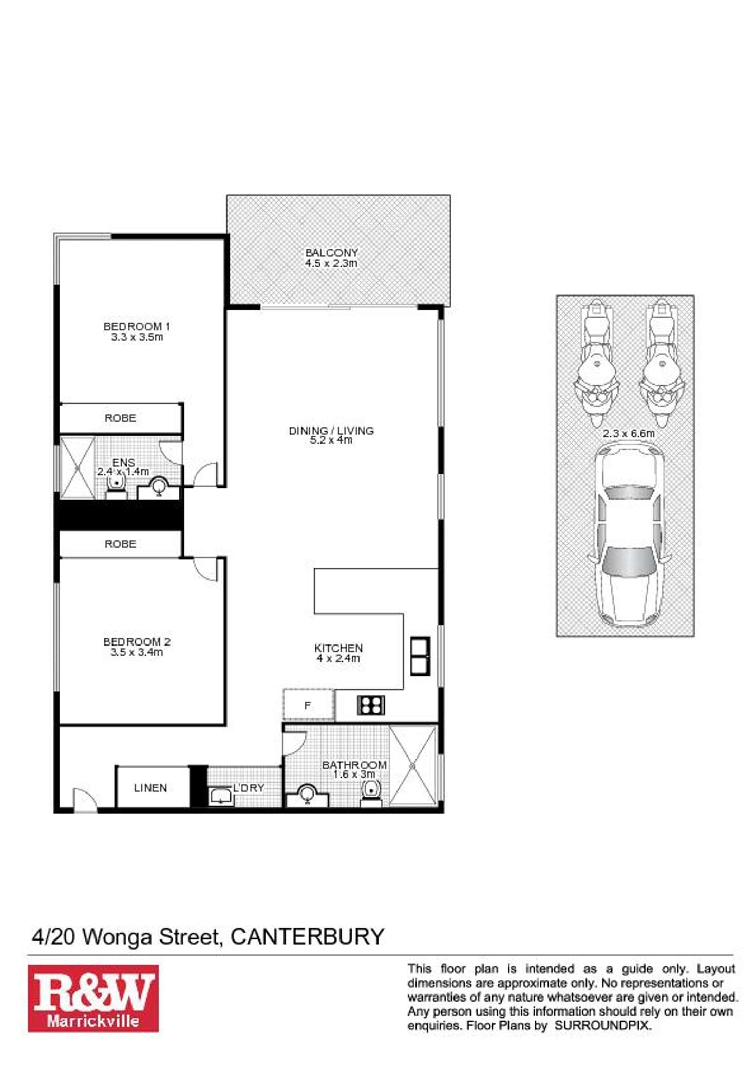 Floorplan of Homely unit listing, 4/20 Wonga Street, Canterbury NSW 2193