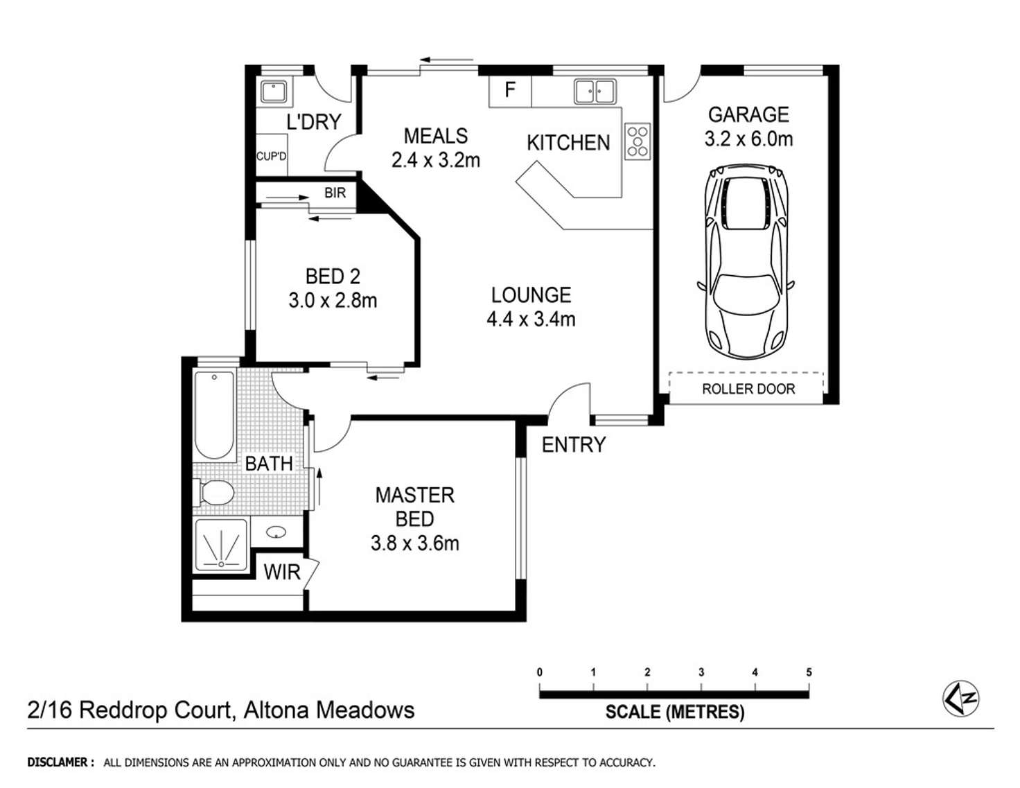 Floorplan of Homely unit listing, 2/16 Reddrop Court, Altona Meadows VIC 3028