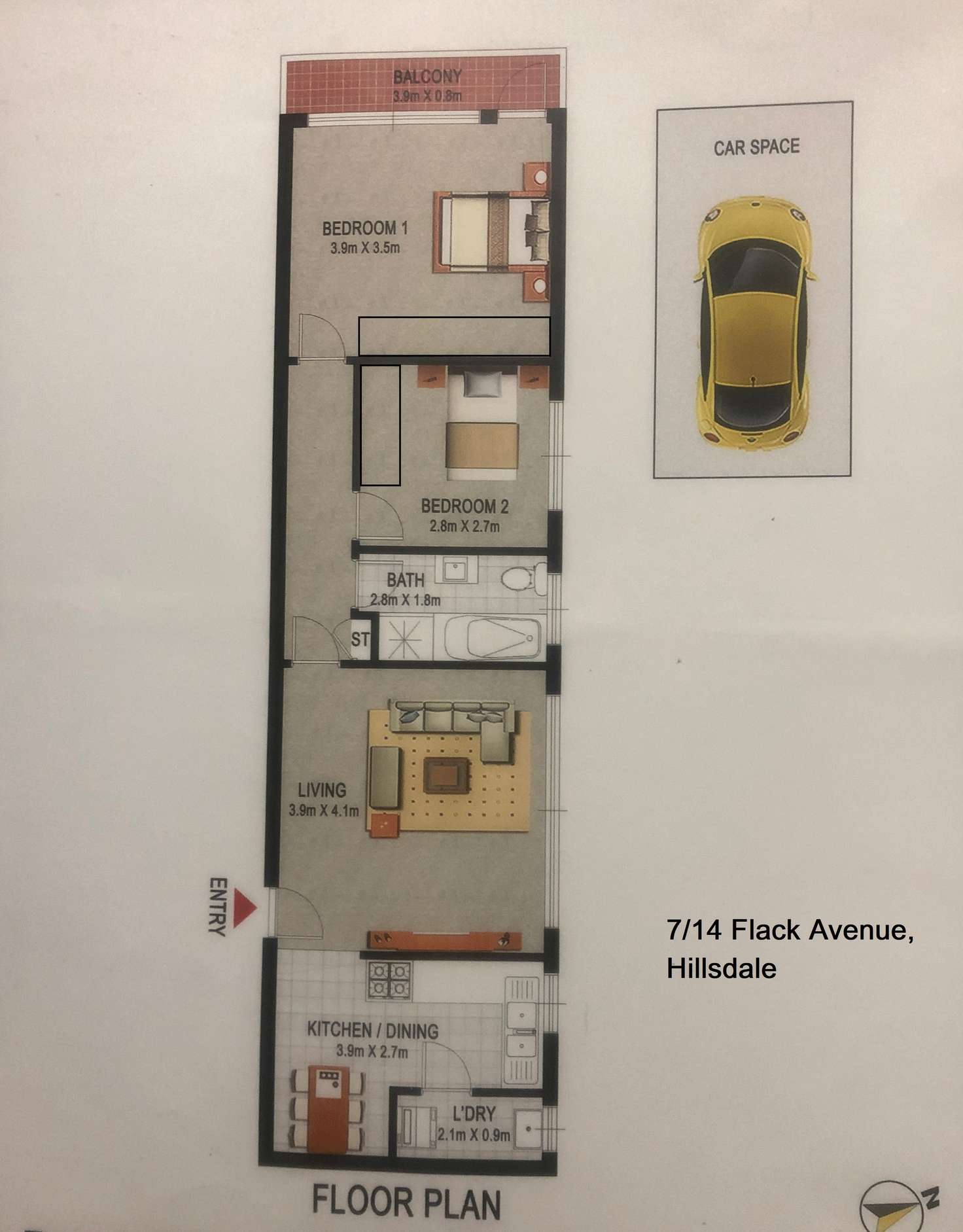 Floorplan of Homely unit listing, 7/14 Flack Avenue, Hillsdale NSW 2036