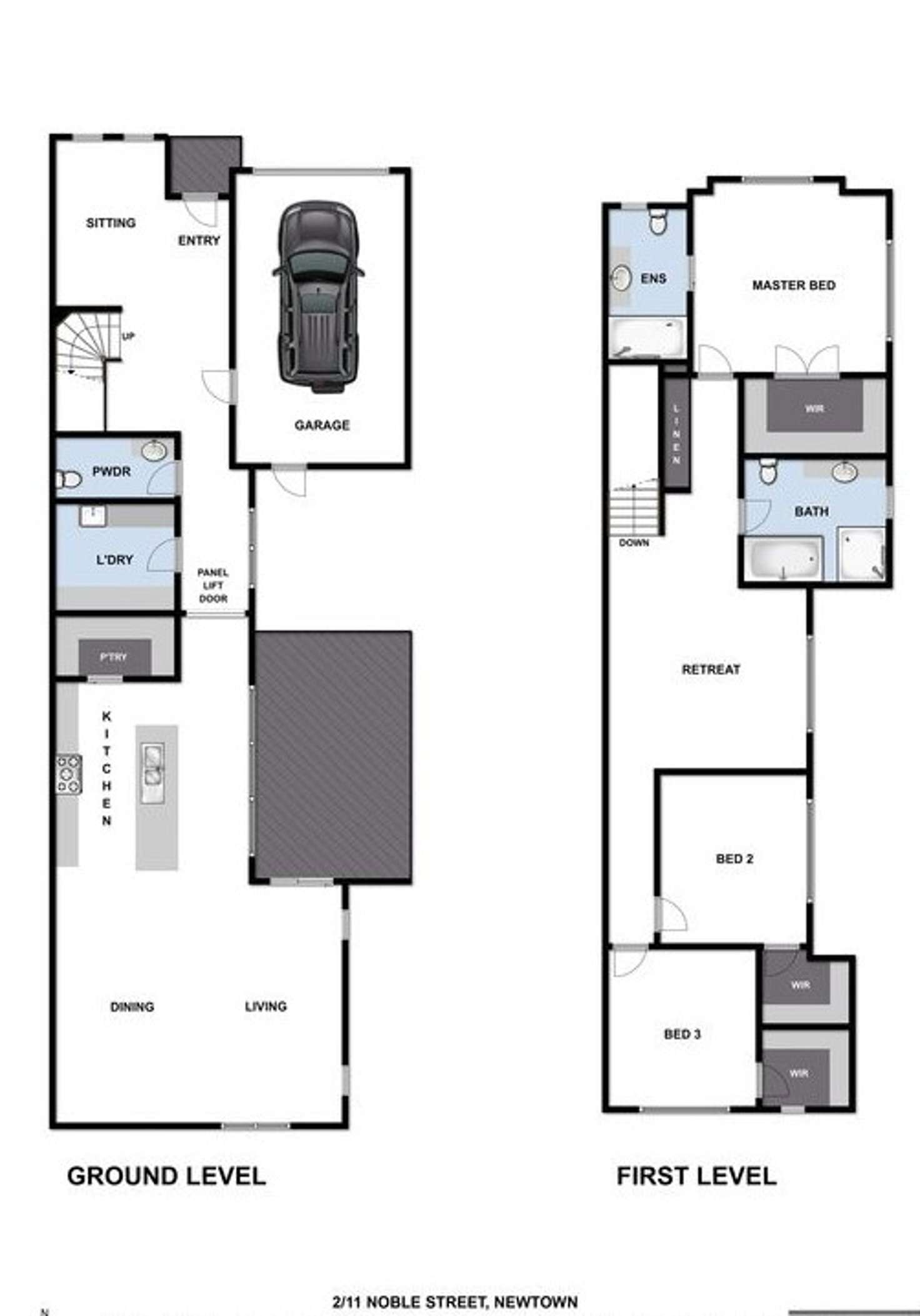 Floorplan of Homely townhouse listing, 2/11 Noble Street, Newtown VIC 3220