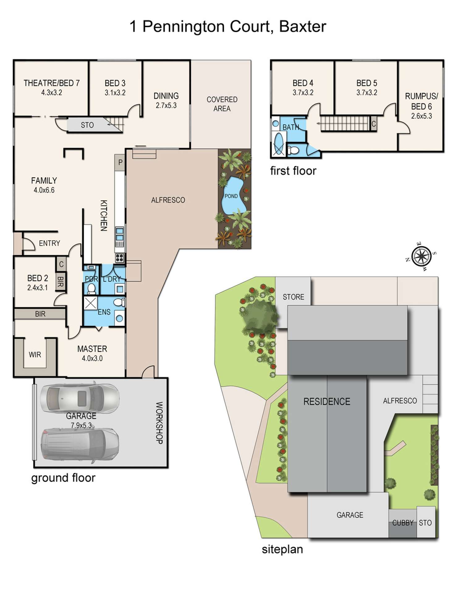 Floorplan of Homely house listing, 1 Pennington Court, Baxter VIC 3911