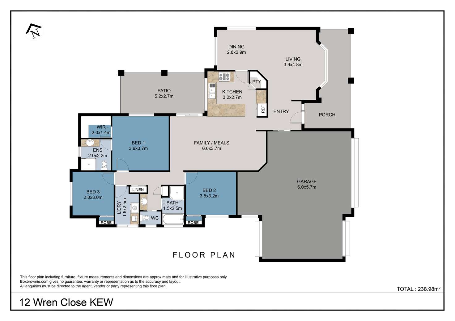 Floorplan of Homely house listing, 12 Wren Close, Kew NSW 2439