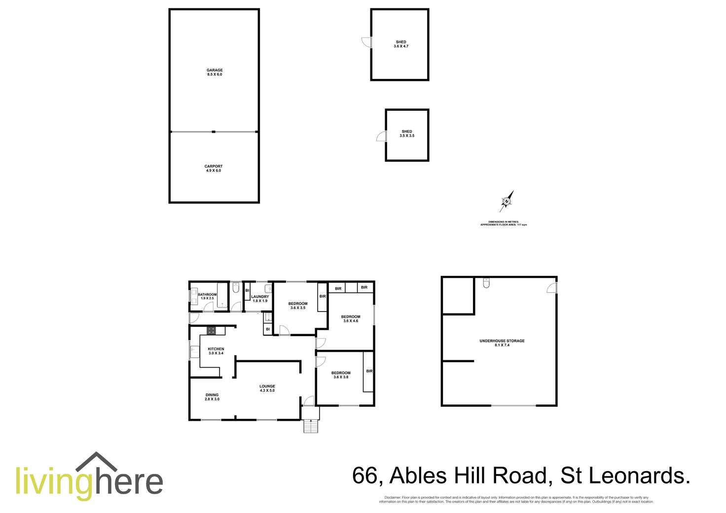 Floorplan of Homely house listing, 66 Abels Hill Road, St Leonards TAS 7250