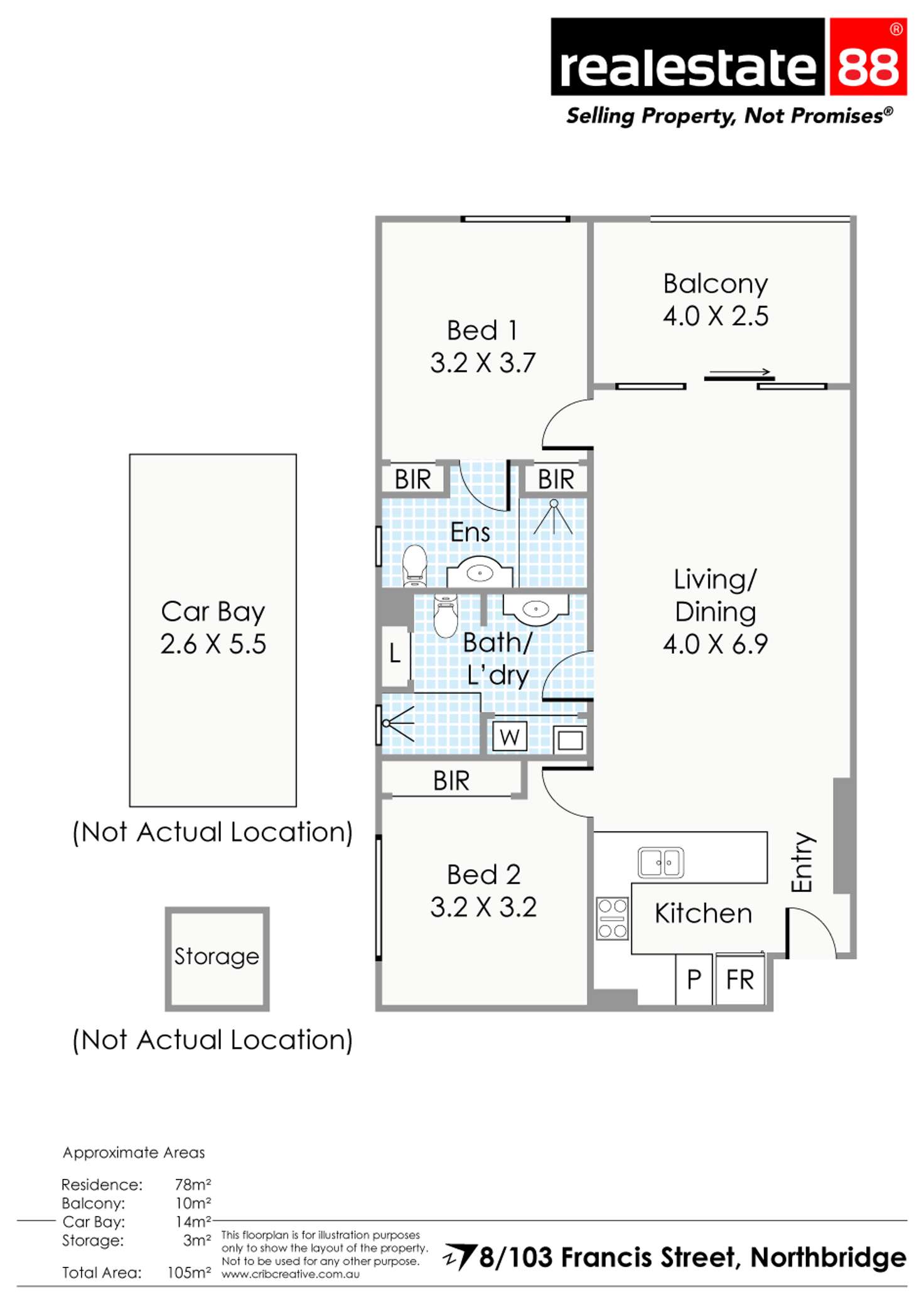 Floorplan of Homely apartment listing, 8/103 Francis Street, Northbridge WA 6003