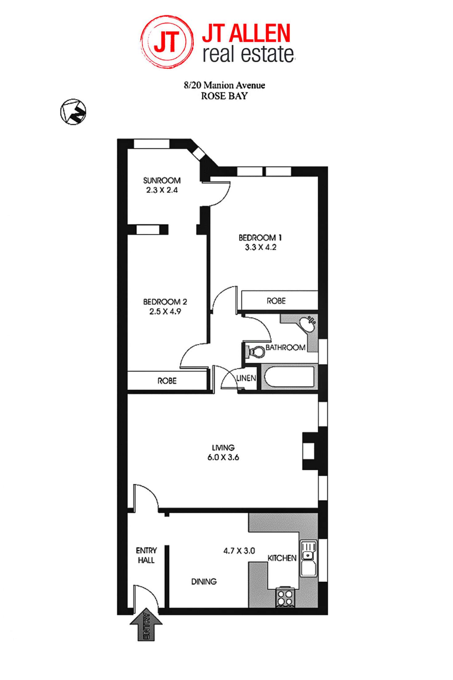 Floorplan of Homely apartment listing, 8/20 Manion Avenue, Rose Bay NSW 2029