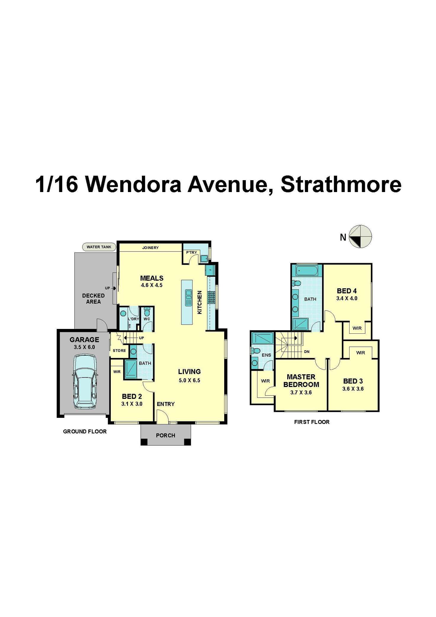 Floorplan of Homely townhouse listing, 16 Wendora Street, Strathmore VIC 3041