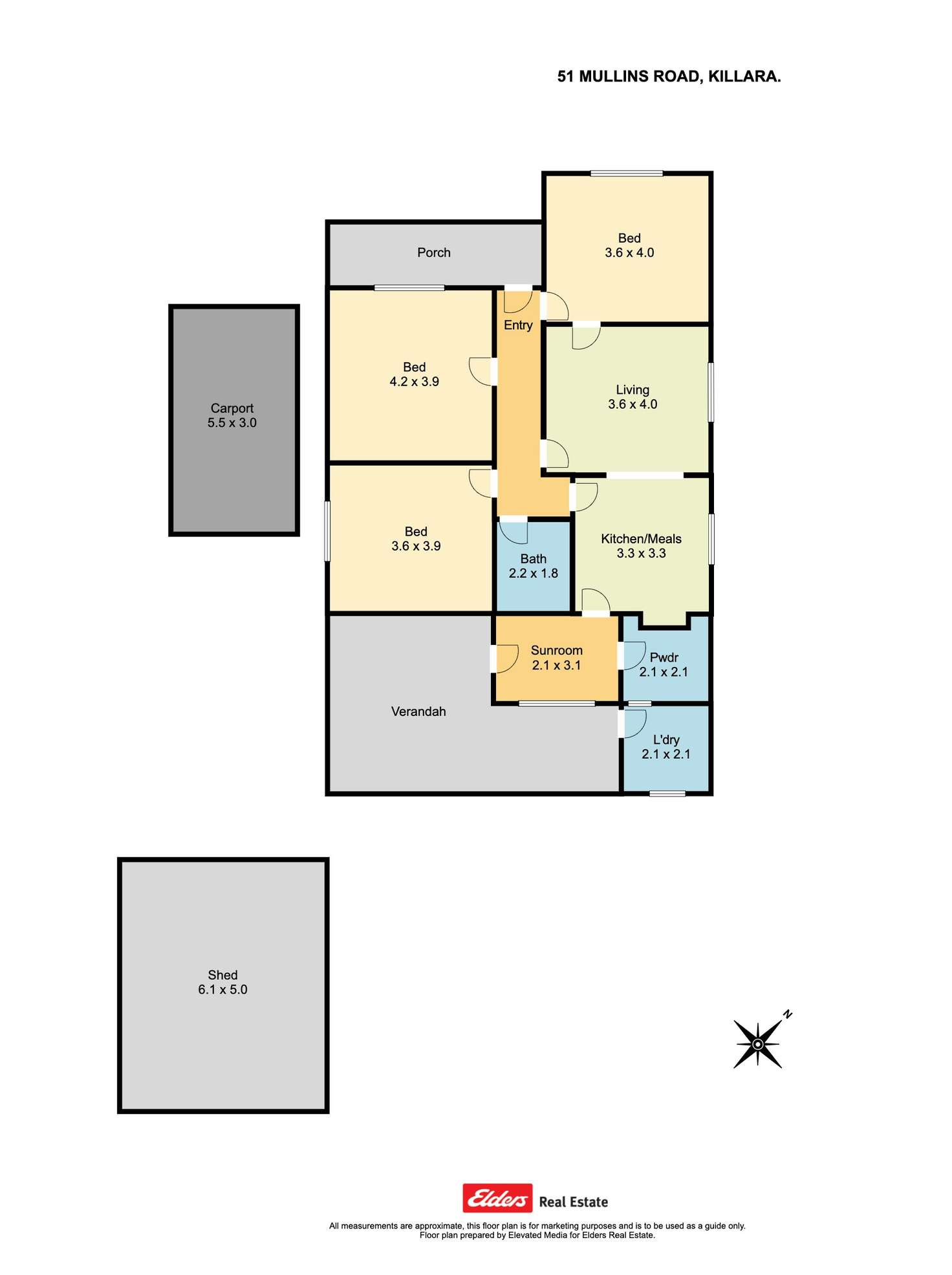 Floorplan of Homely house listing, 51 Mullins Road, Killara VIC 3691