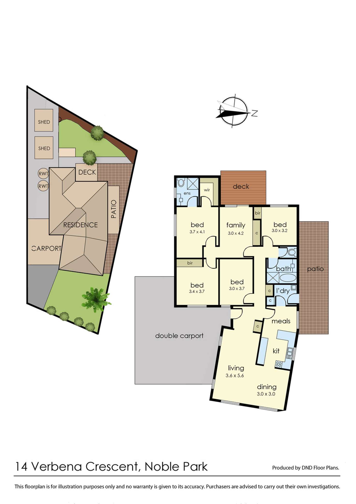 Floorplan of Homely house listing, 14 Verbena Crescent, Noble Park VIC 3174