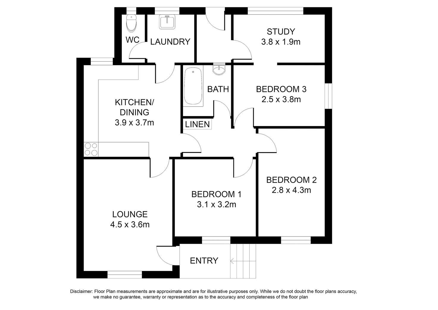 Floorplan of Homely semiDetached listing, 32 Rook Road, Mount Gambier SA 5290
