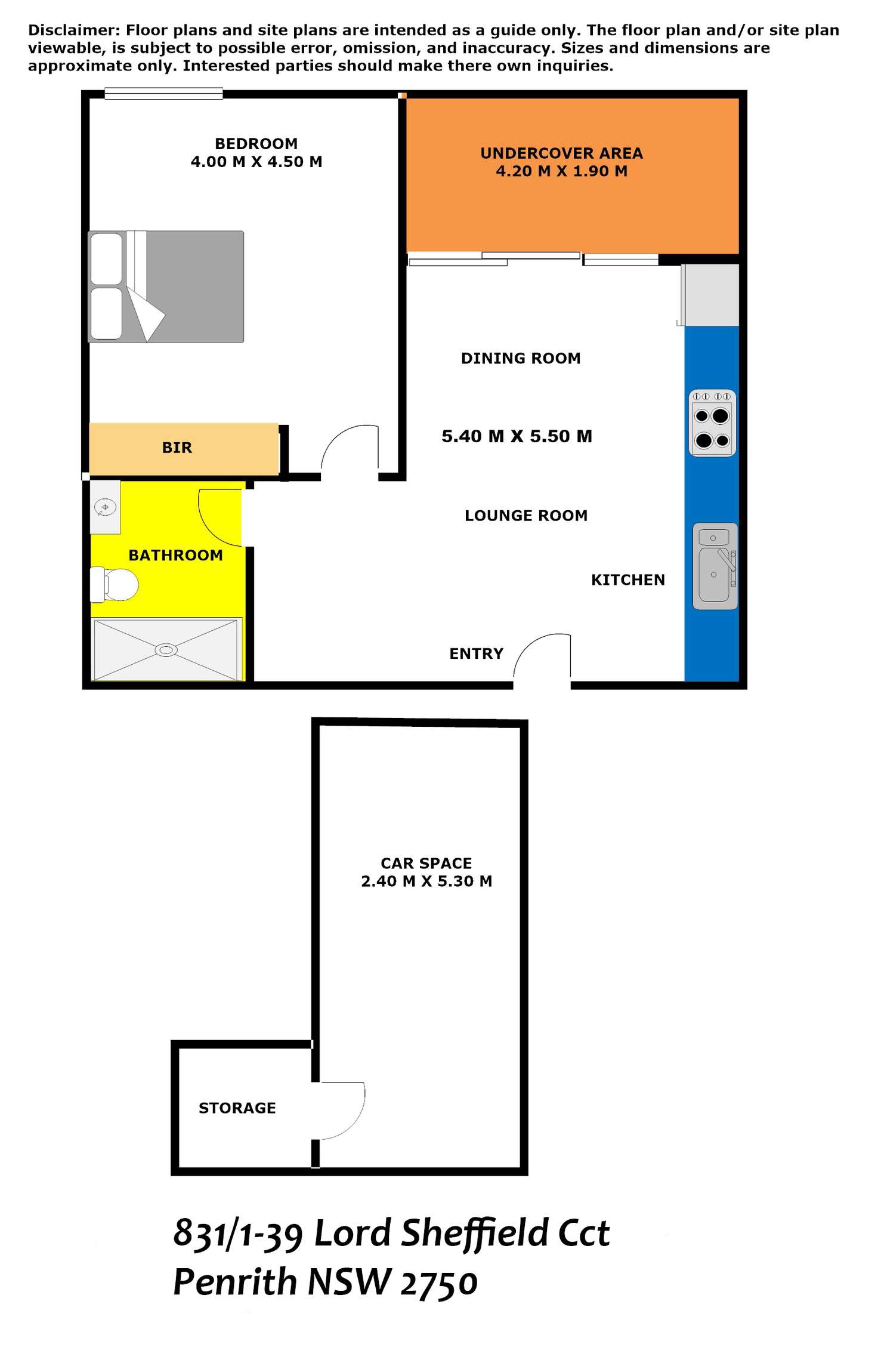 Floorplan of Homely unit listing, 831/1-39 Lord Sheffield Cct, Penrith NSW 2750