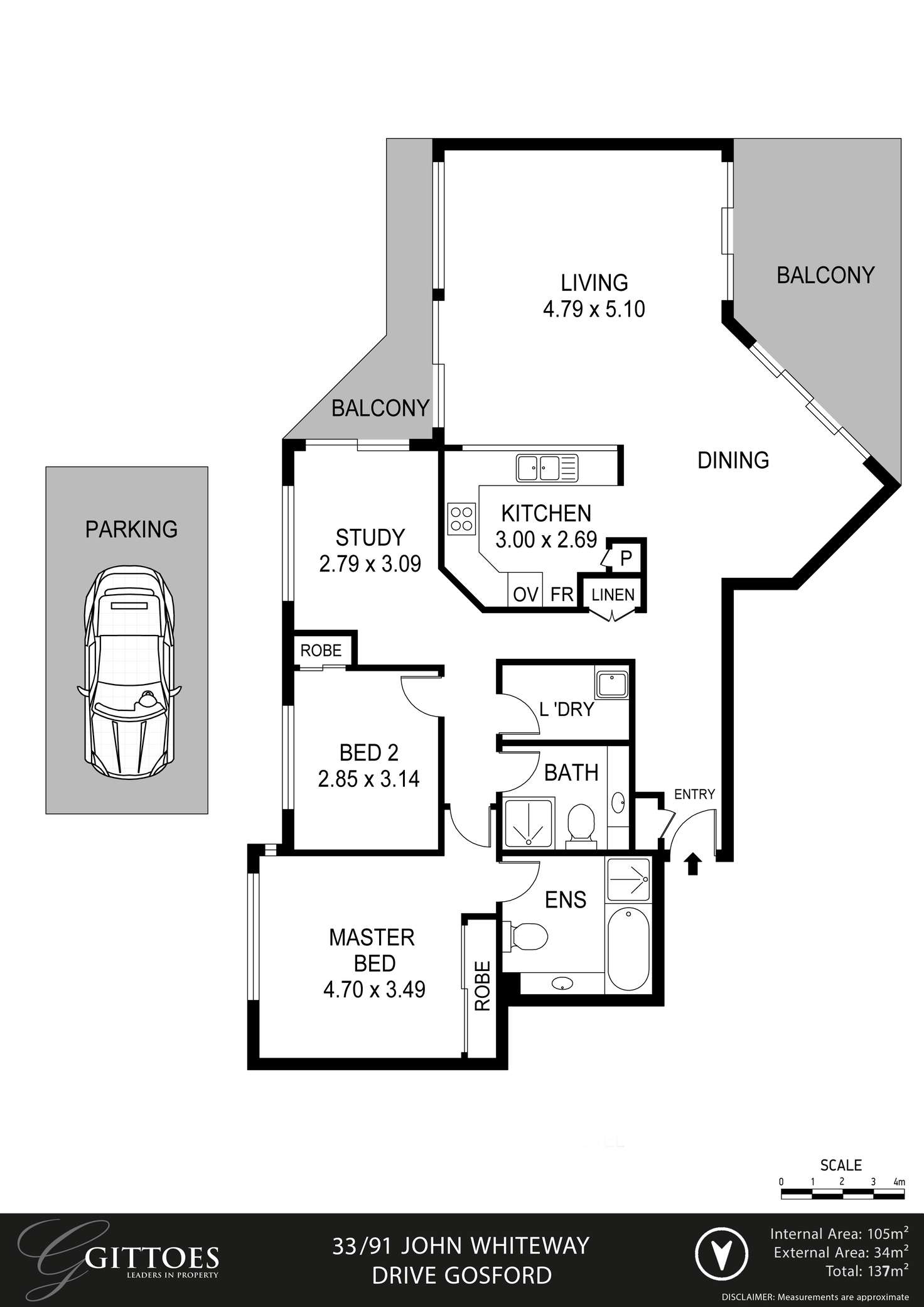 Floorplan of Homely unit listing, 33/91-95 John Whiteway Drive, Gosford NSW 2250