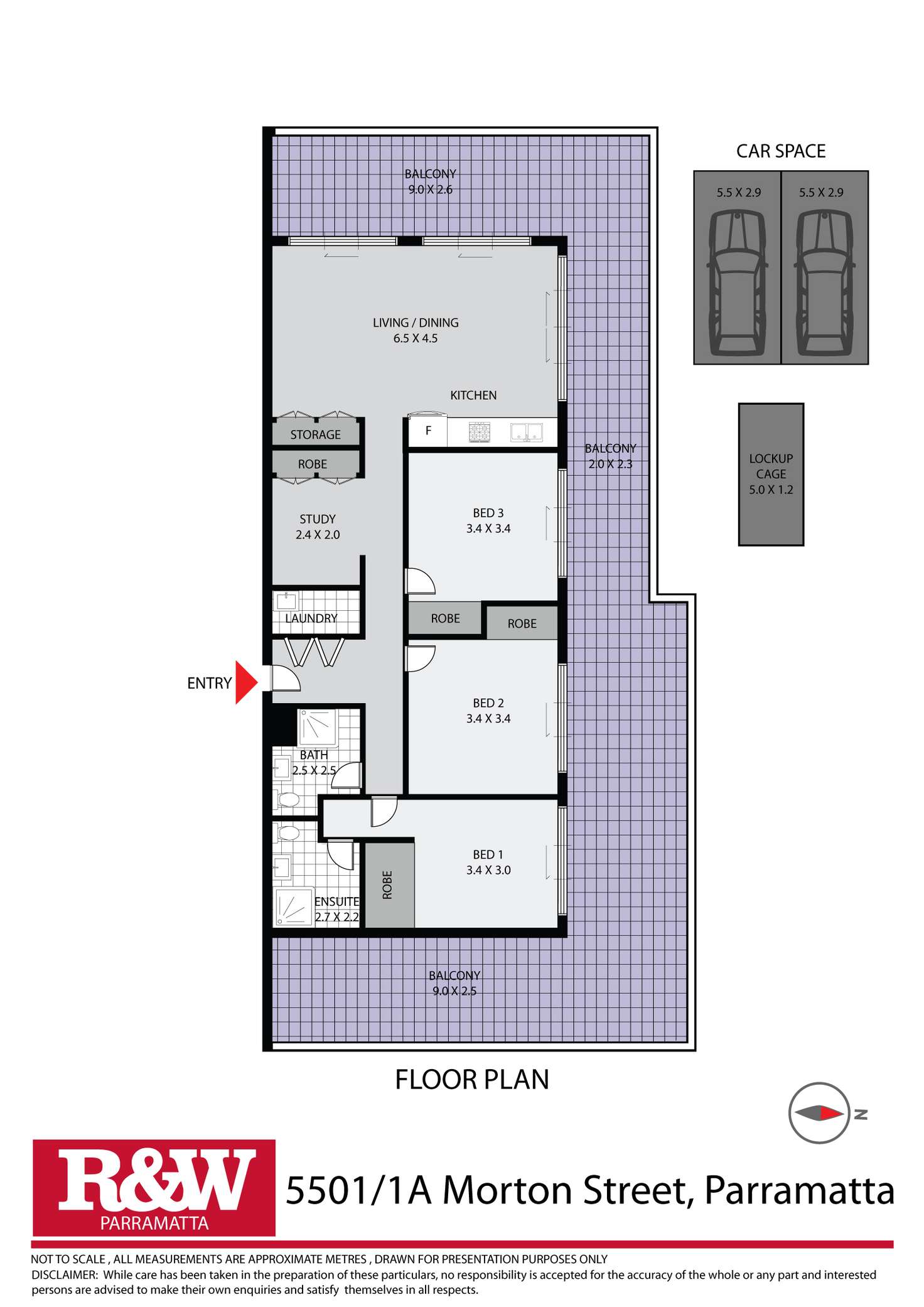 Floorplan of Homely unit listing, 5501/1A Morton Street, Parramatta NSW 2150