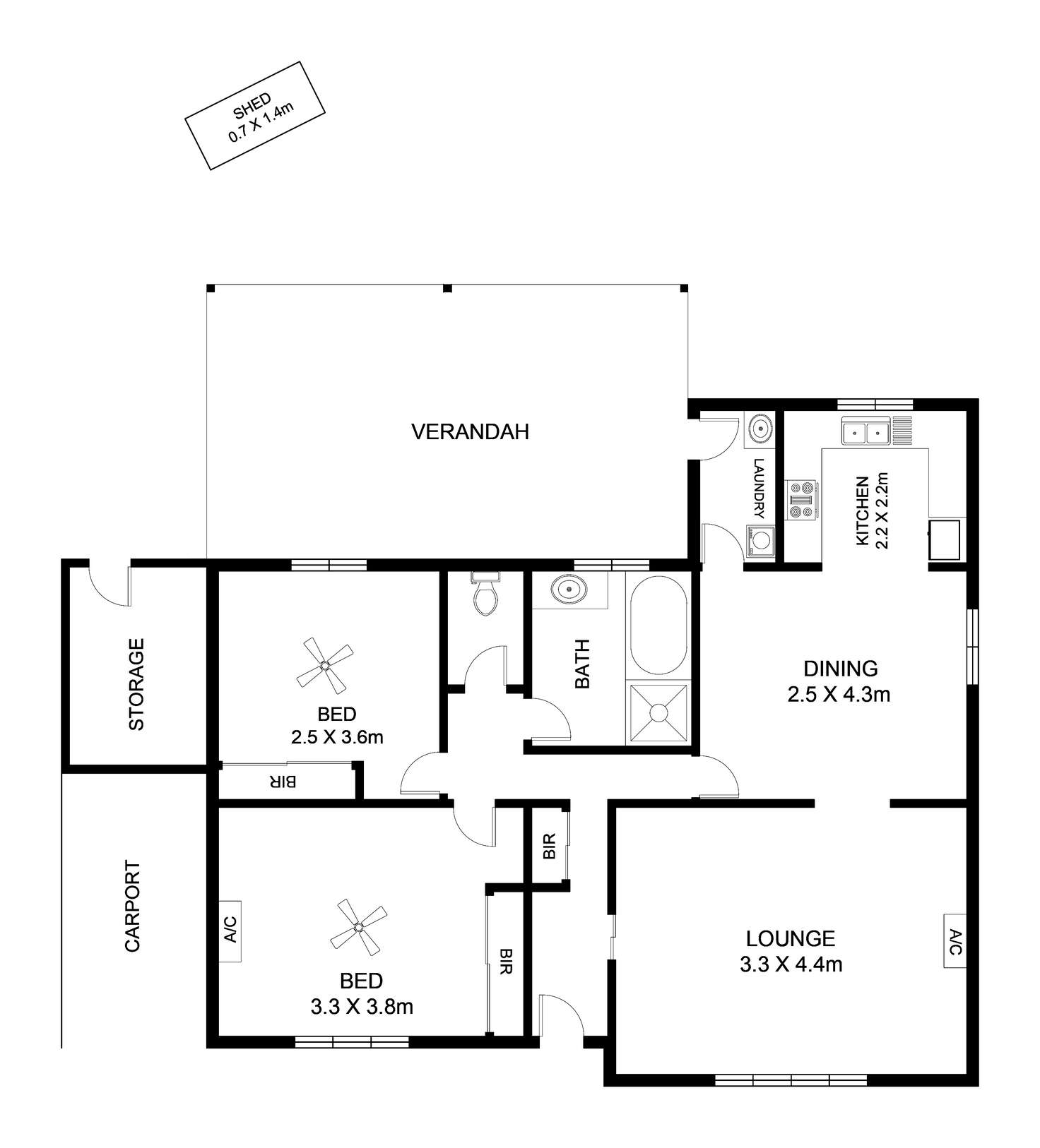 Floorplan of Homely unit listing, 3/4-6 Malone Crescent, Morphett Vale SA 5162