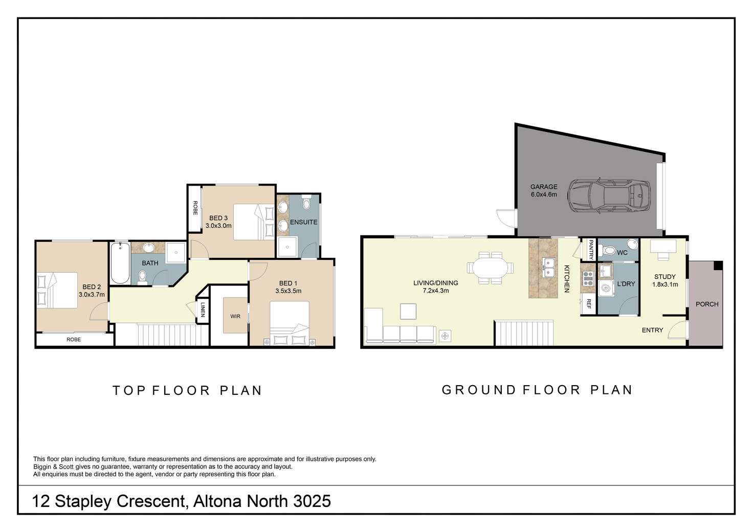 Floorplan of Homely townhouse listing, 1/12 Stapley Crescent, Altona North VIC 3025