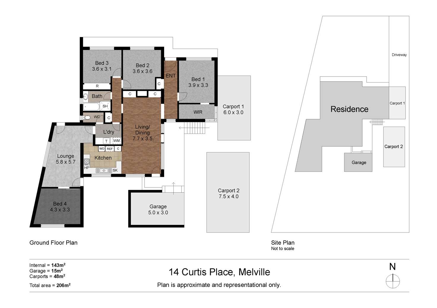 Floorplan of Homely house listing, 14 Curtis Place, Melville WA 6156