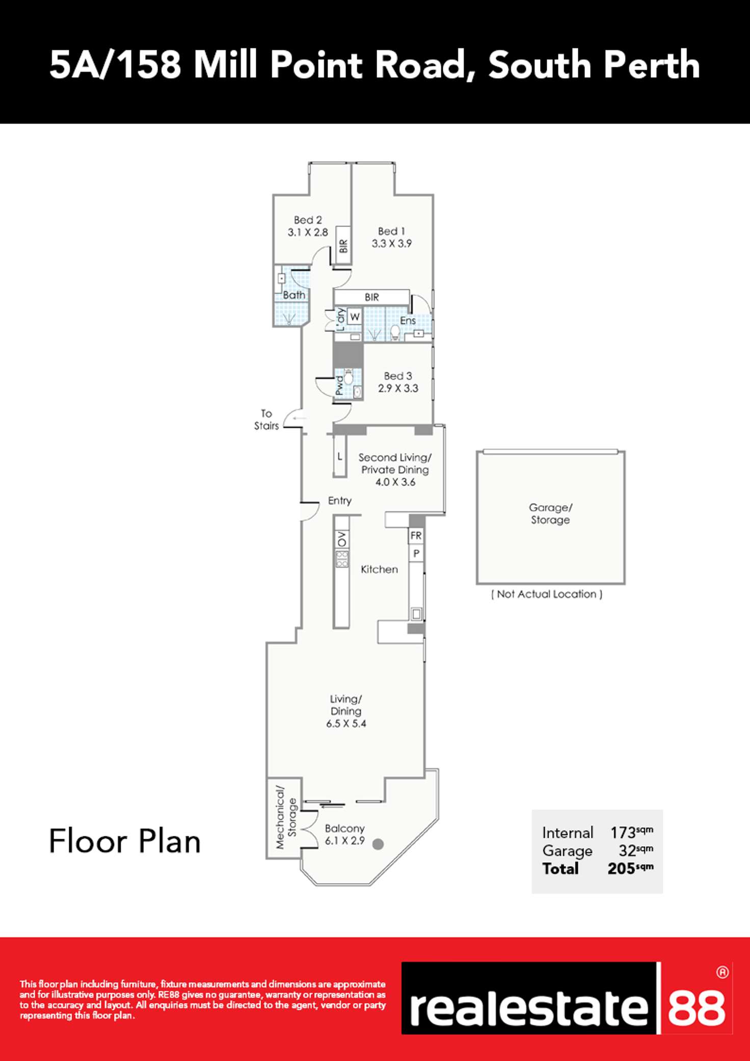 Floorplan of Homely apartment listing, 5A/158 Mill Point Road, South Perth WA 6151