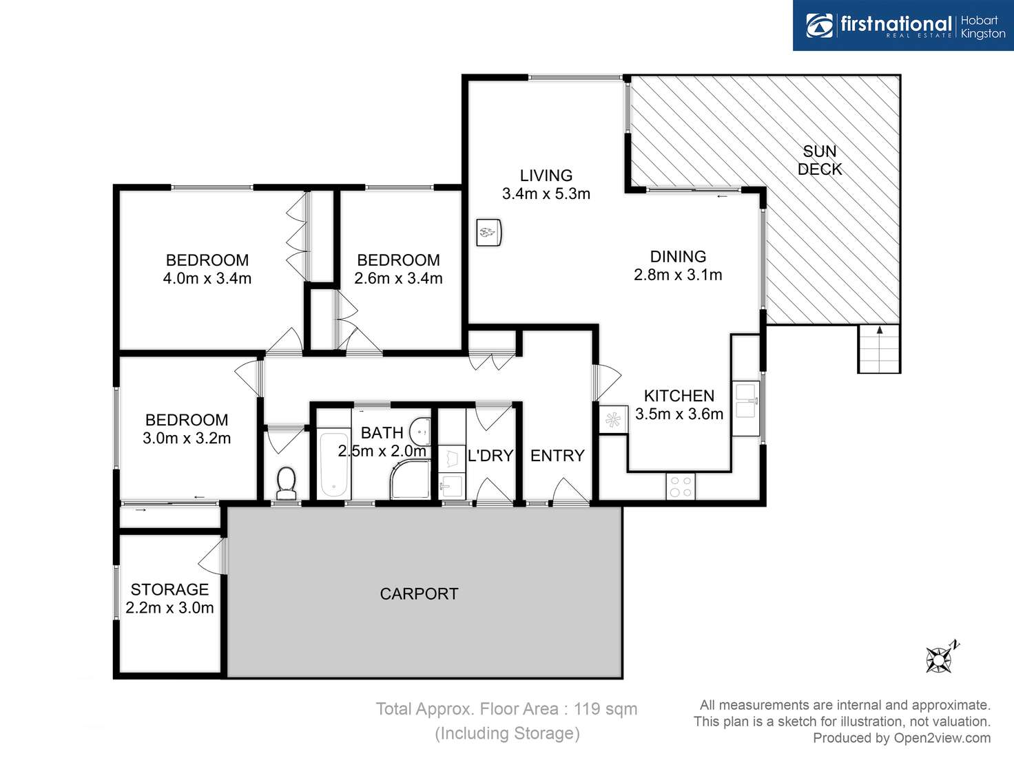 Floorplan of Homely unit listing, 1/4 Dollery Drive, Kingston TAS 7050