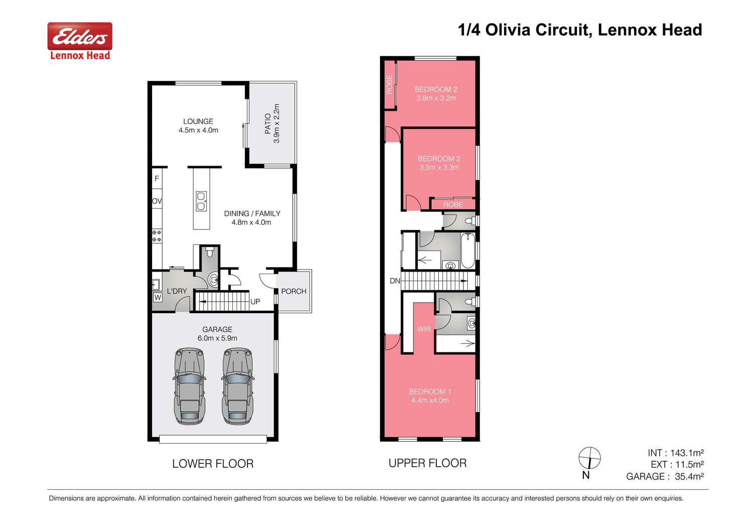 Floorplan of Homely semiDetached listing, 1/4 Olivia Circuit, Lennox Head NSW 2478