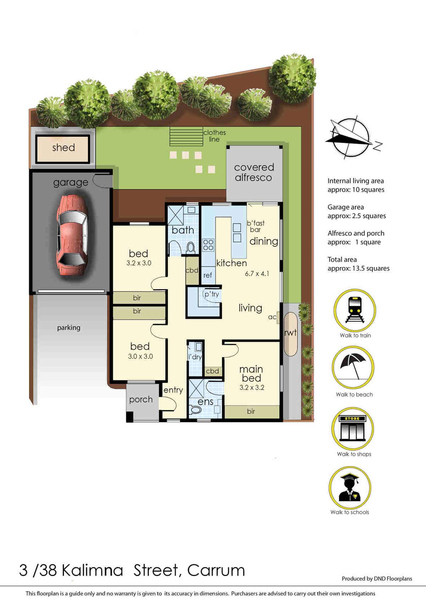 Floorplan of Homely townhouse listing, 3/38 Kalimna Street, Carrum VIC 3197