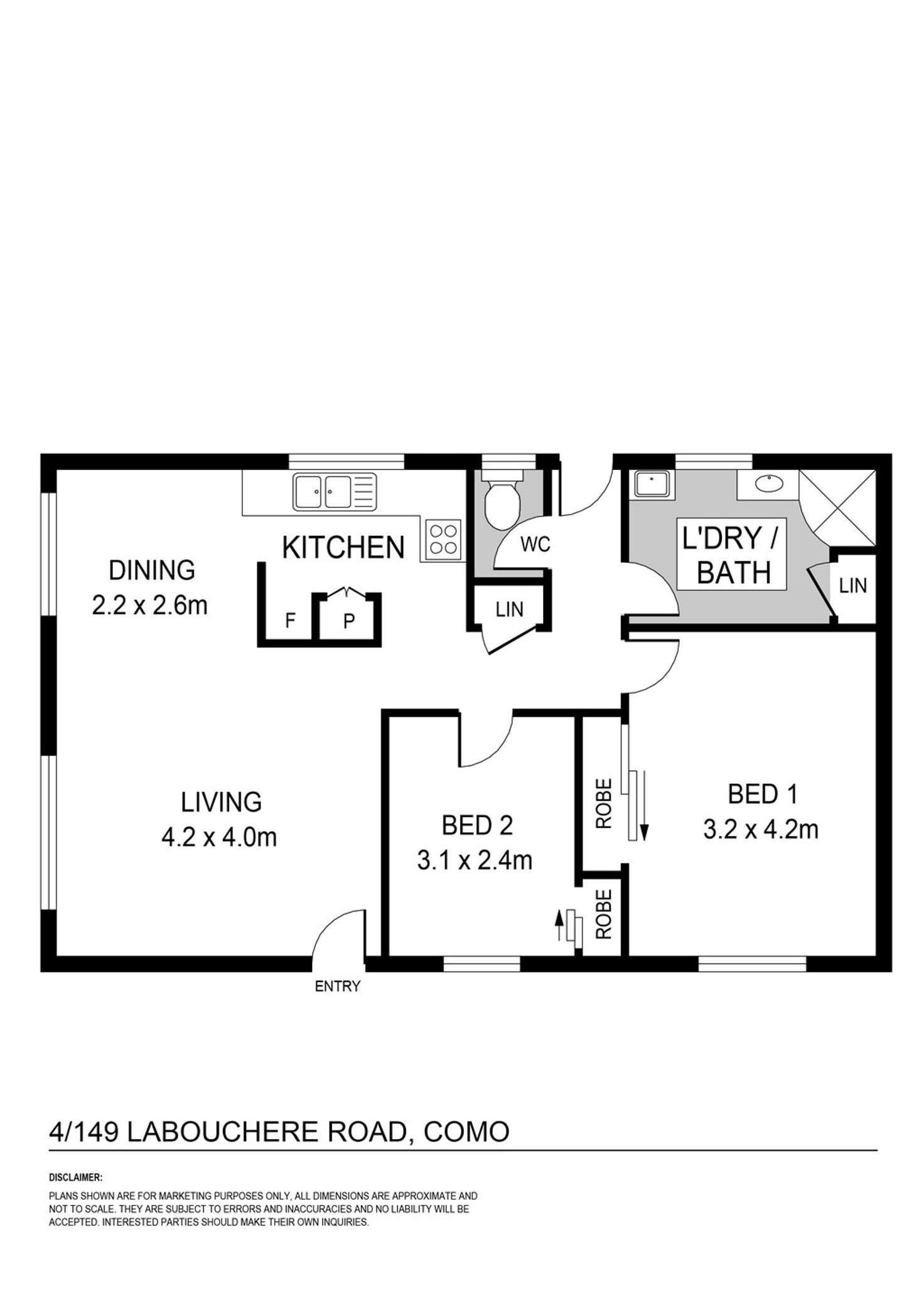 Floorplan of Homely apartment listing, 4/149 Labouchere Road, Como WA 6152