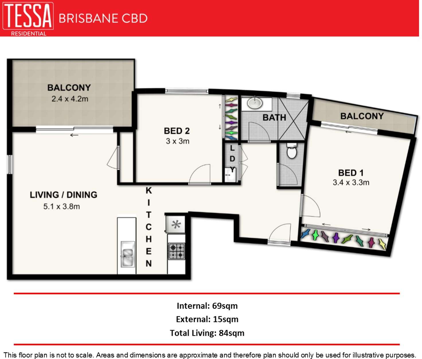 Floorplan of Homely apartment listing, 121/82 Boundary Street, Brisbane City QLD 4000