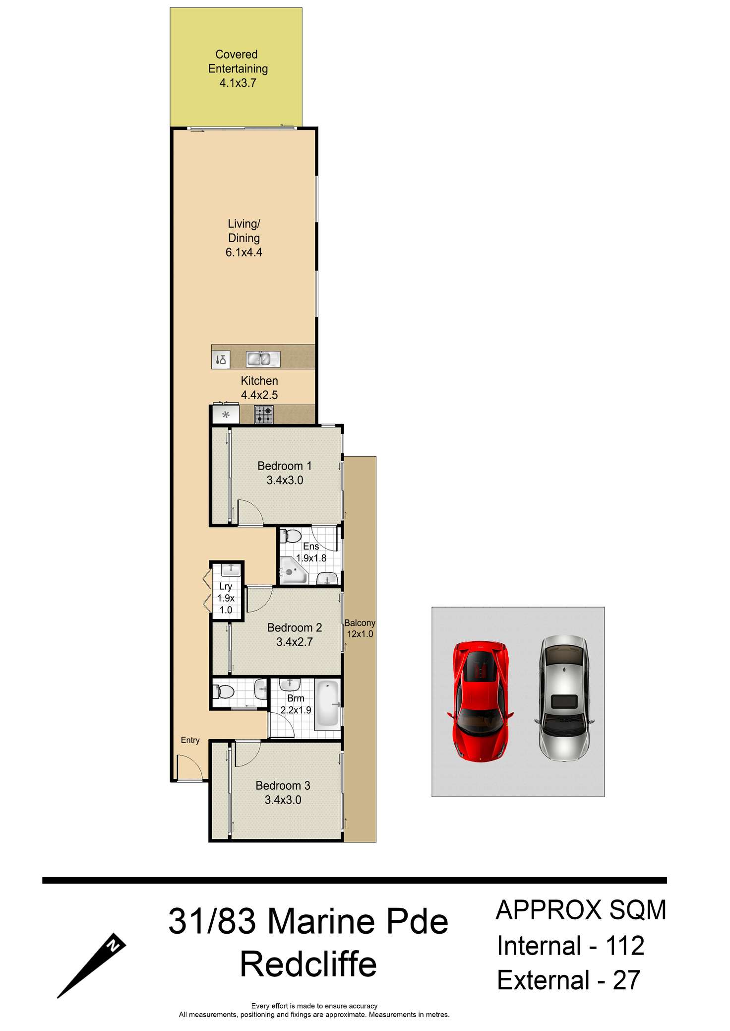Floorplan of Homely apartment listing, 31/83 Marine Pde, Redcliffe QLD 4020