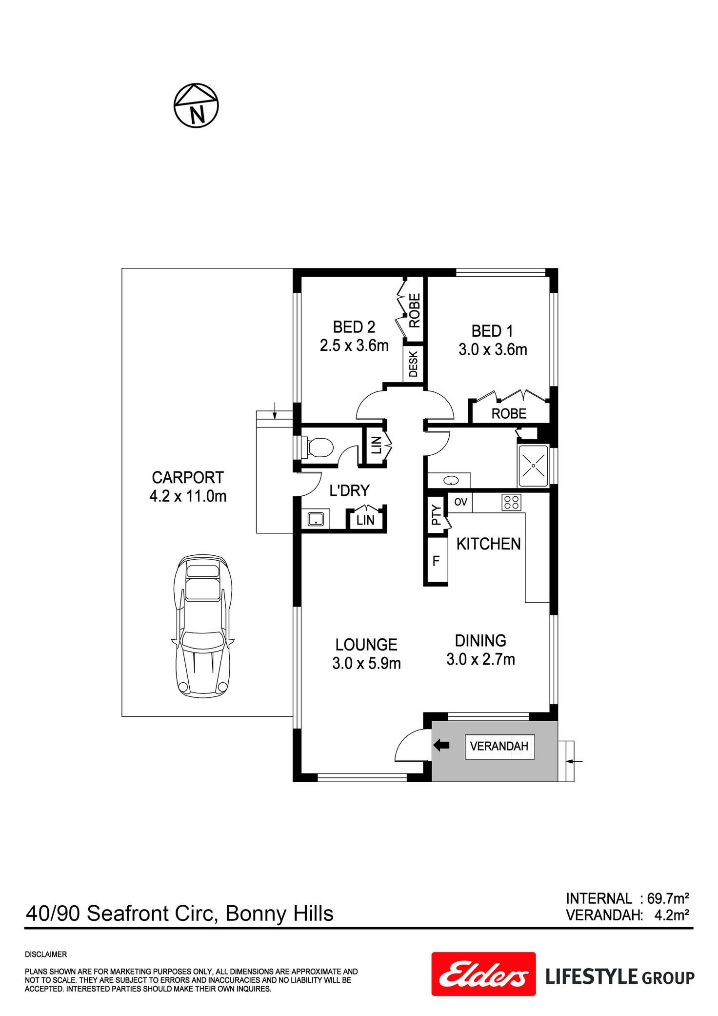 Floorplan of Homely villa listing, 40/90 Seafront Circuit, Bonny Hills NSW 2445