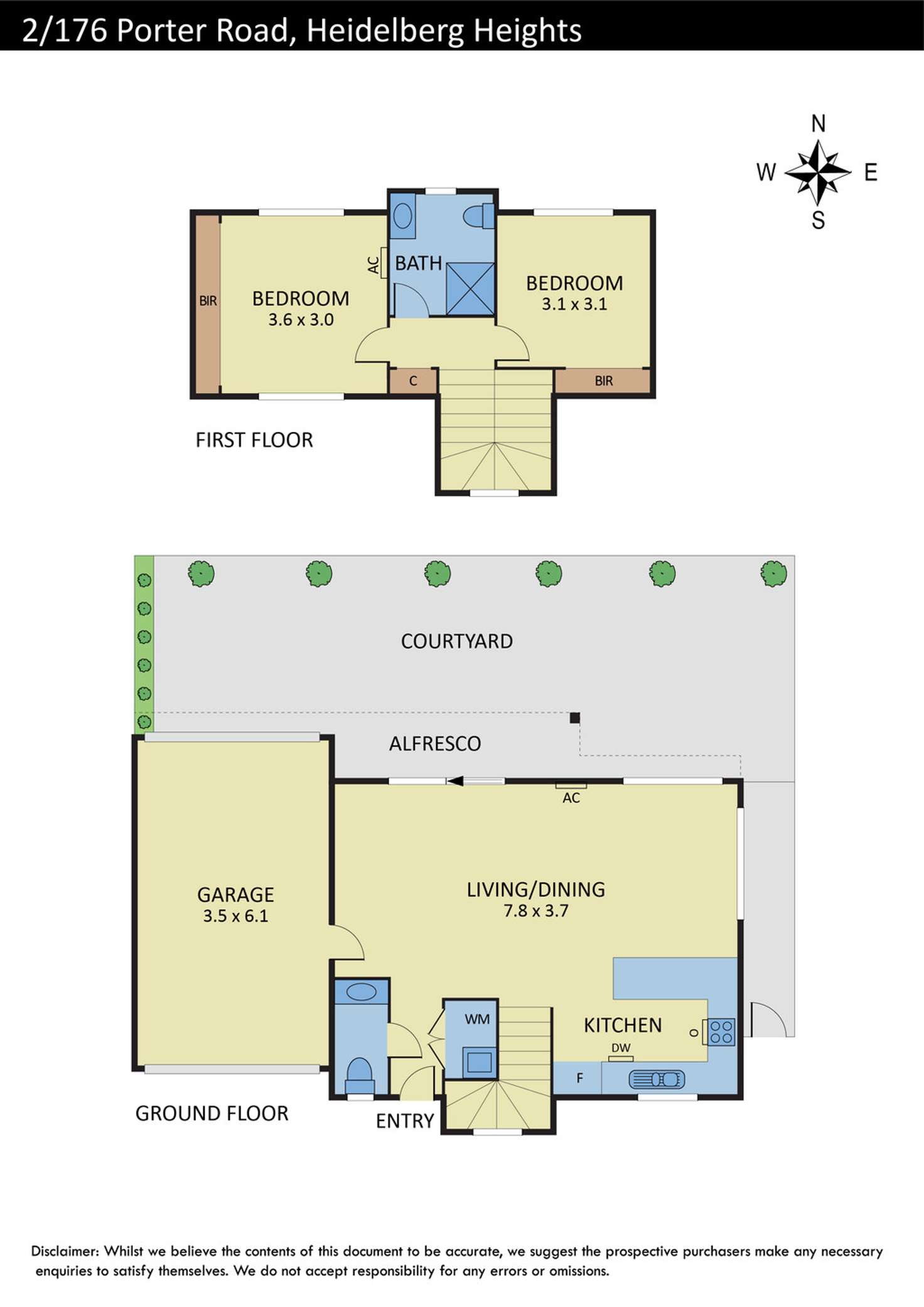Floorplan of Homely townhouse listing, 2/176 Porter Road, Heidelberg Heights VIC 3081