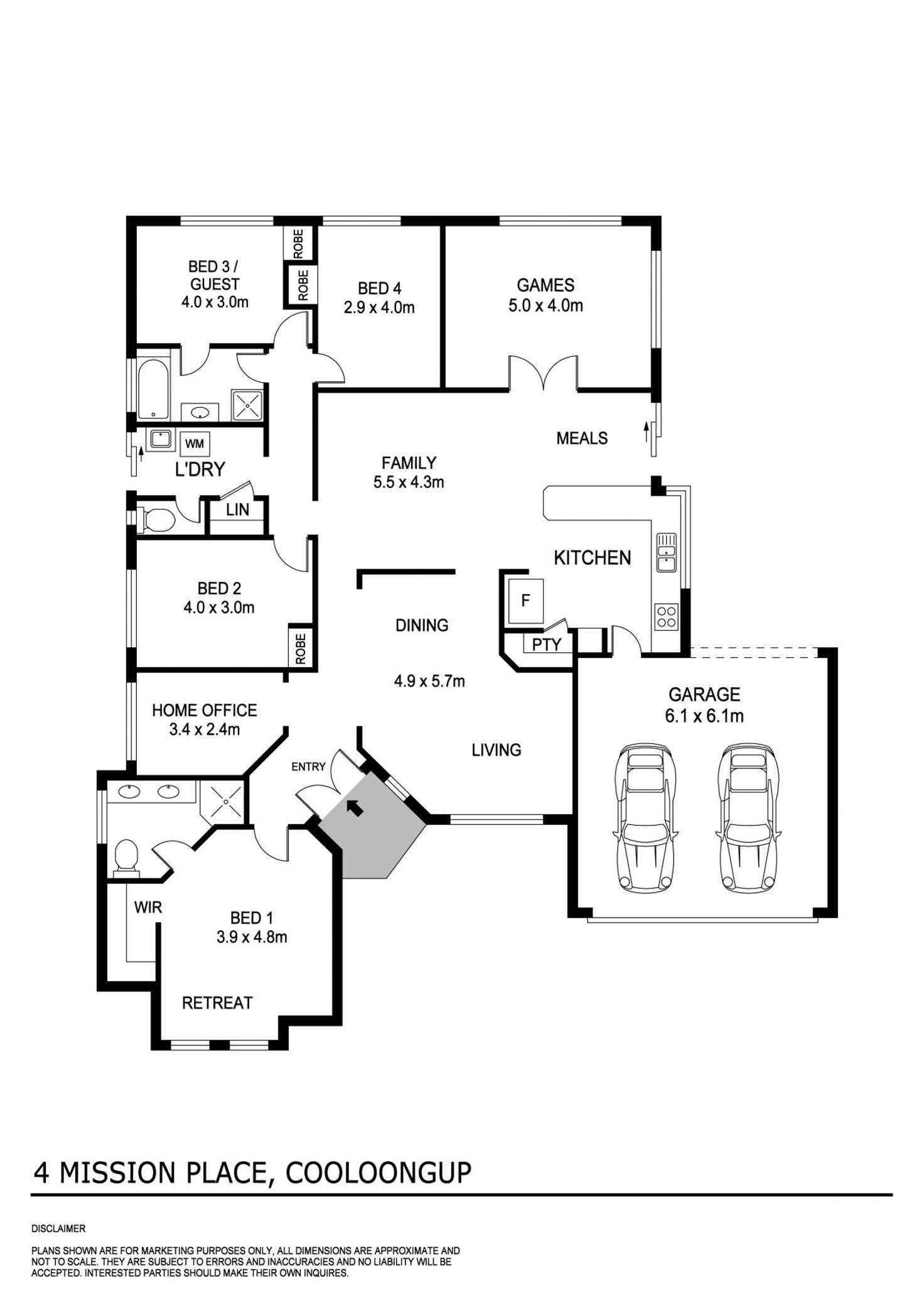 Floorplan of Homely house listing, 4 Mission Place, Cooloongup WA 6168