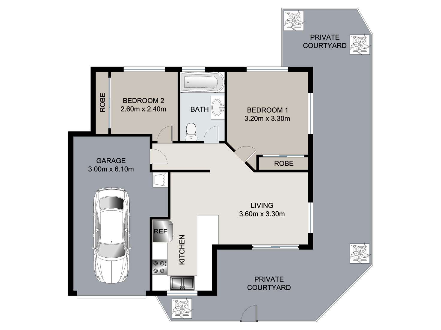 Floorplan of Homely unit listing, 1/23 Winchester Street, Hamilton QLD 4007