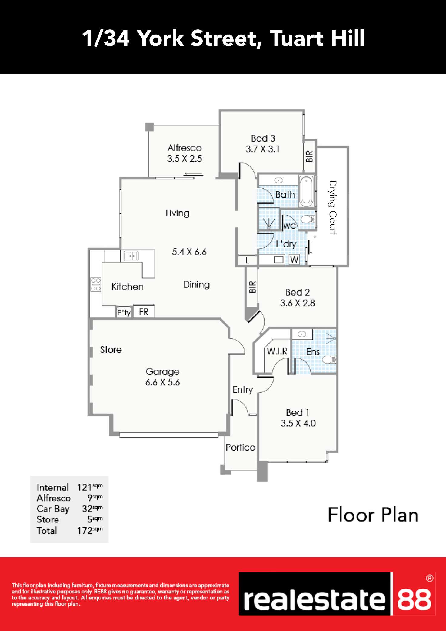 Floorplan of Homely villa listing, 1/34 York Street, Tuart Hill WA 6060