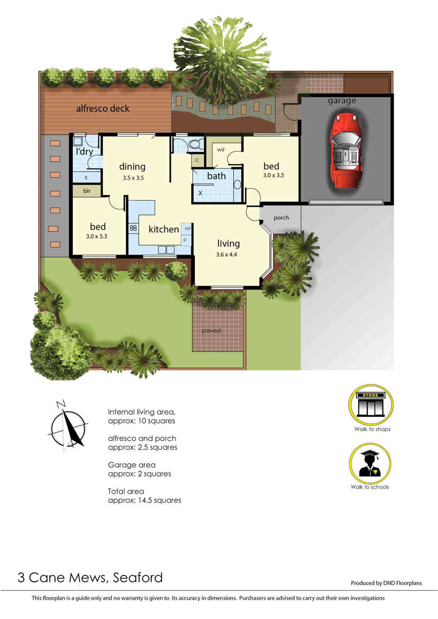 Floorplan of Homely unit listing, 3 Cane Mews, Seaford VIC 3198