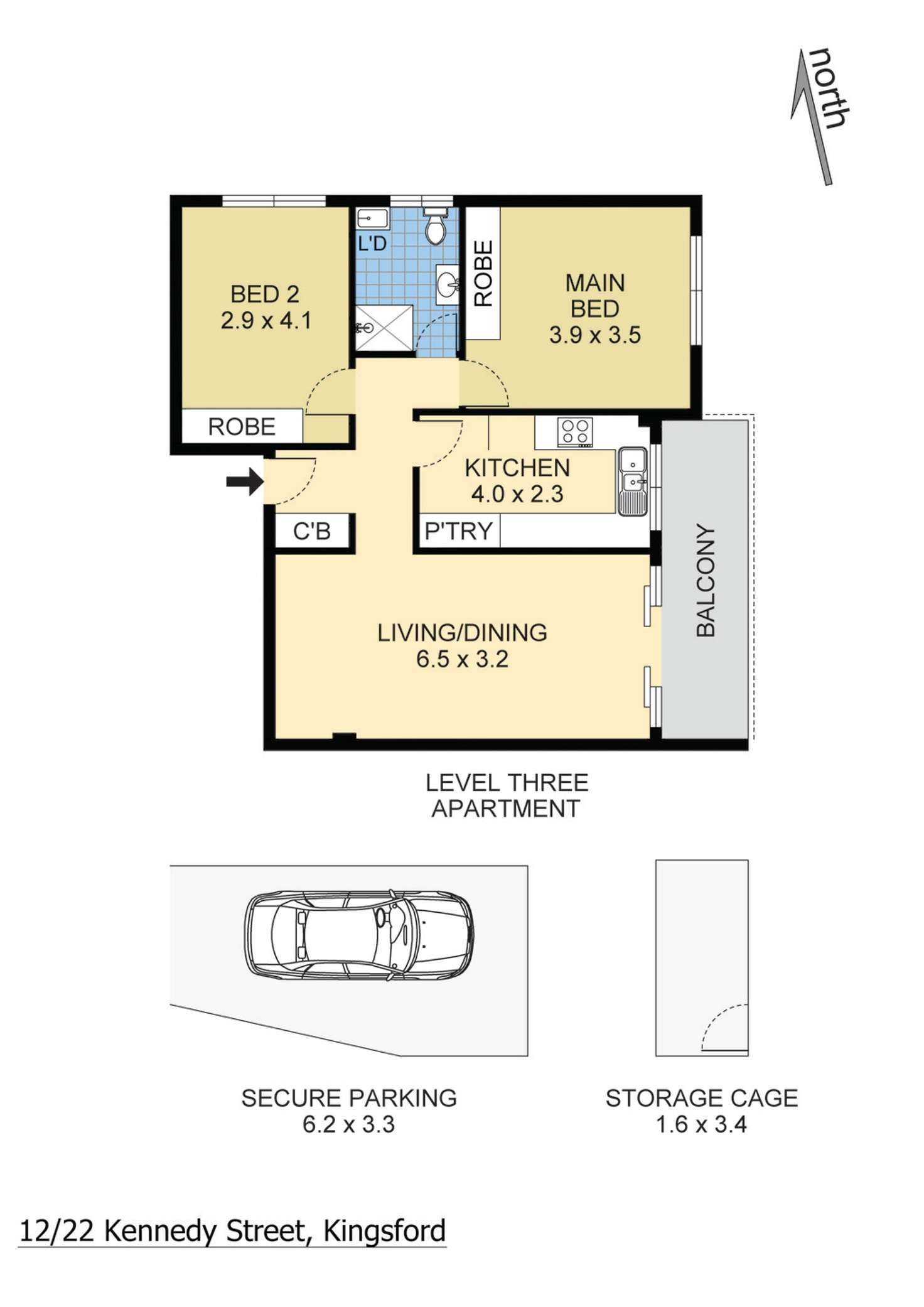 Floorplan of Homely apartment listing, 12/22 Kennedy Street, Kingsford NSW 2032