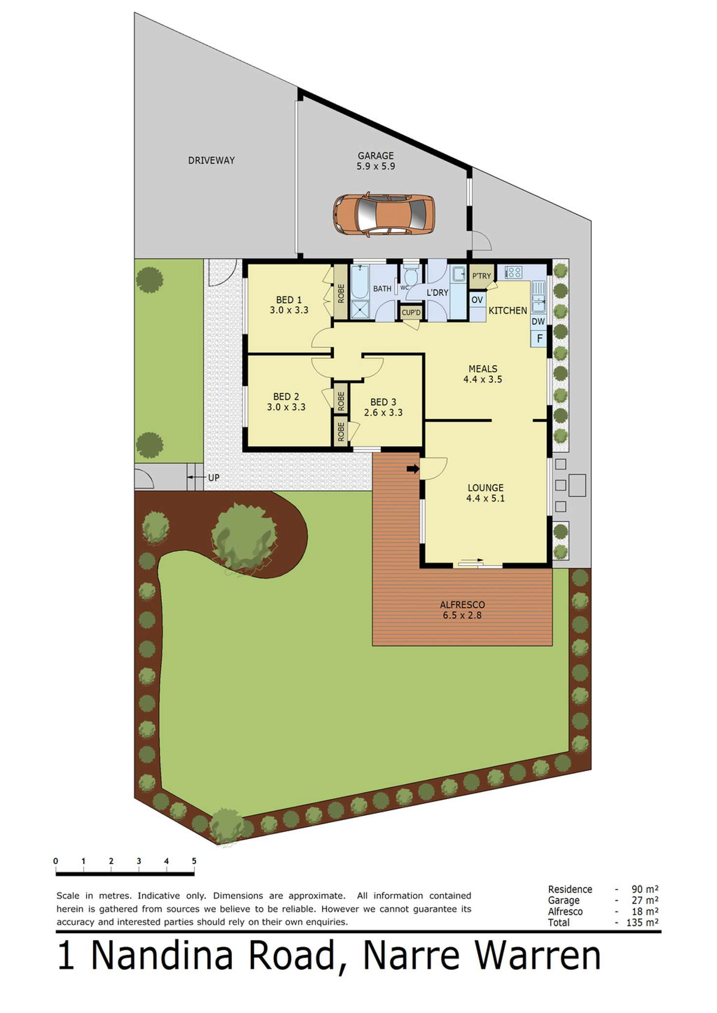 Floorplan of Homely house listing, 1 Nandina Road, Narre Warren VIC 3805