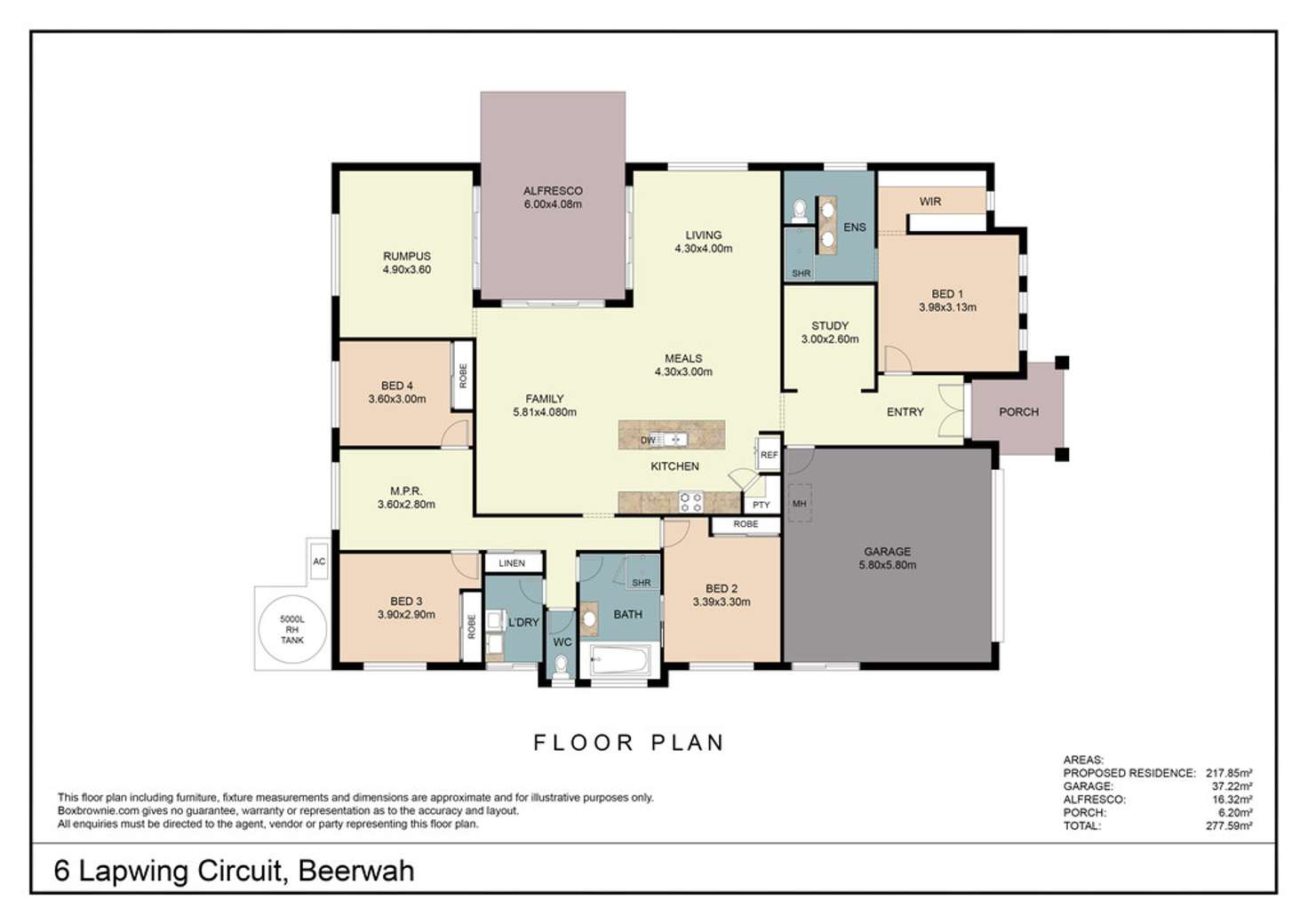 Floorplan of Homely house listing, 6 Lapwing Circuit, Beerwah QLD 4519