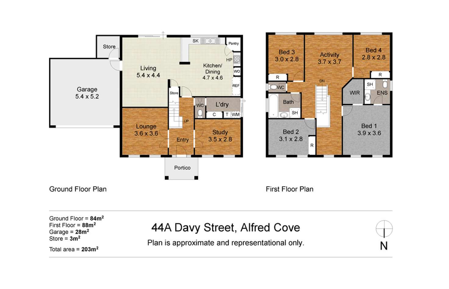 Floorplan of Homely house listing, 44A Davy Street, Alfred Cove WA 6154