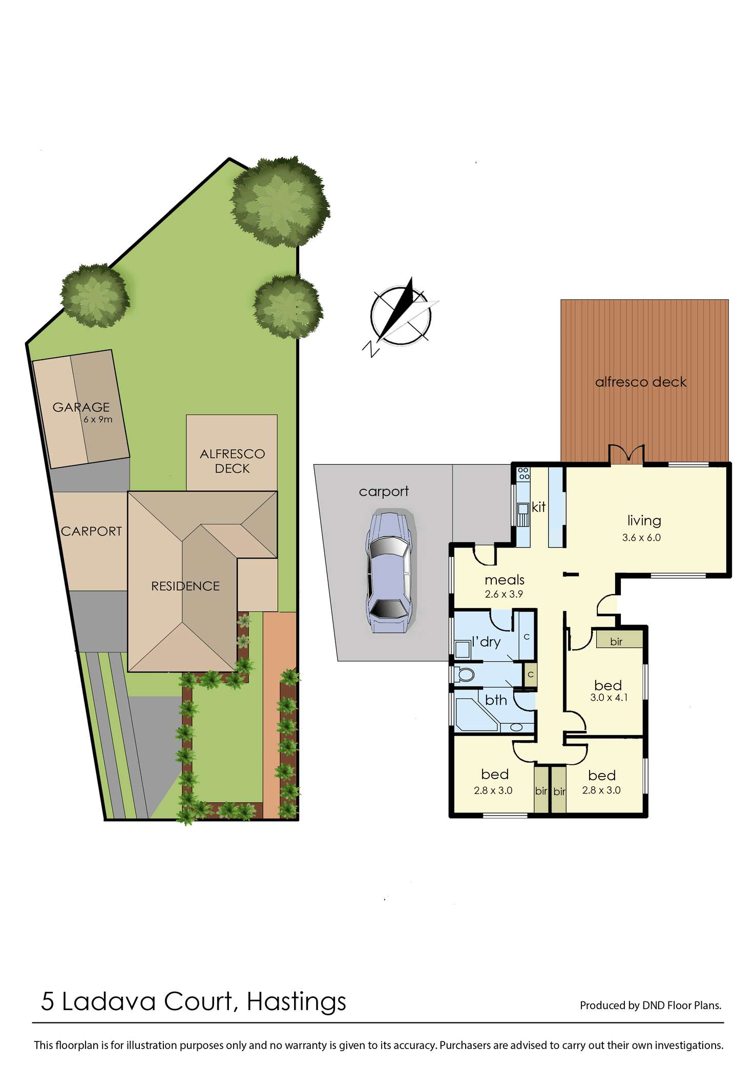 Floorplan of Homely house listing, 5 Ladava Court, Hastings VIC 3915