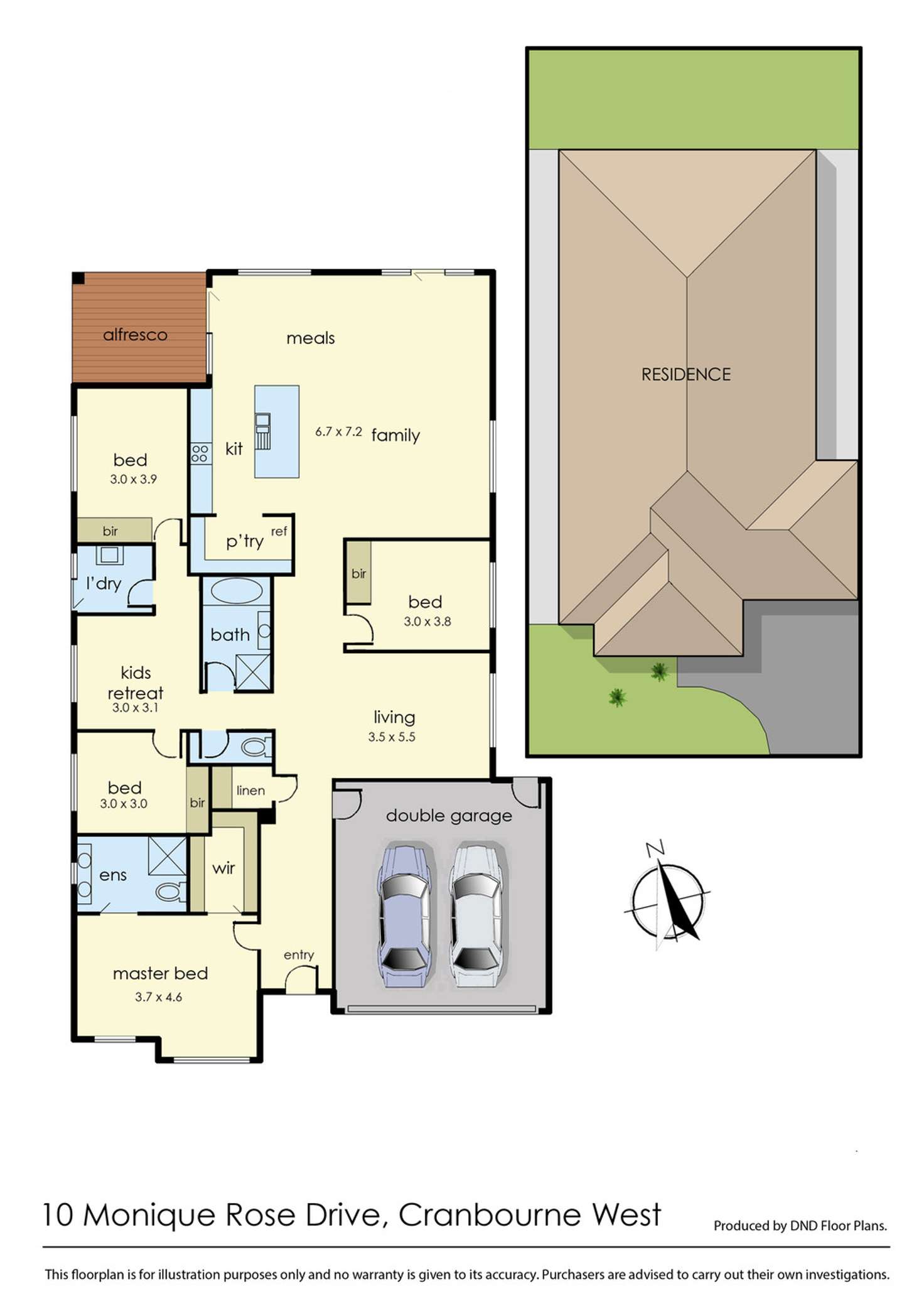 Floorplan of Homely house listing, 10 Monique Rose Drive, Cranbourne West VIC 3977