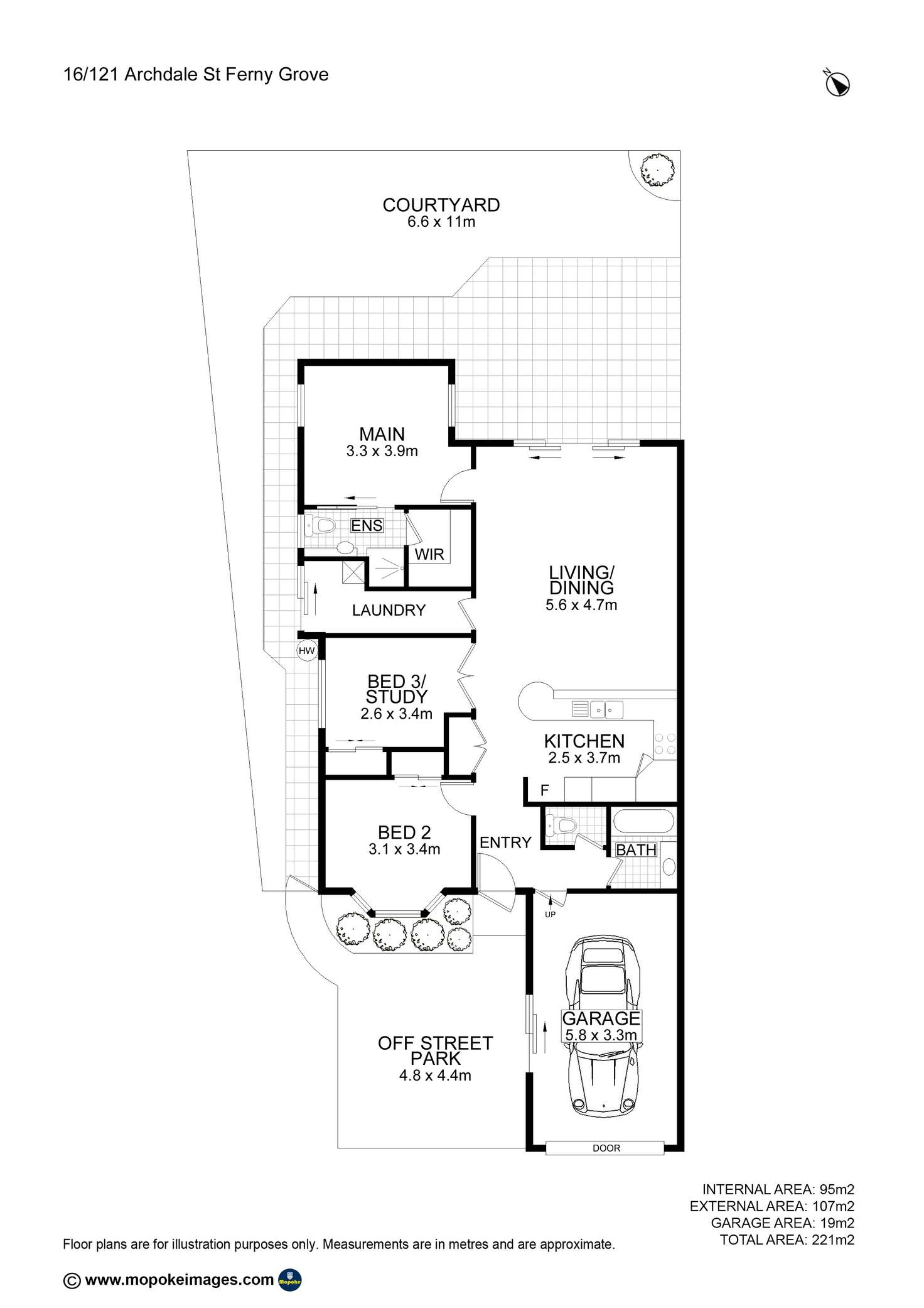 Floorplan of Homely townhouse listing, 16/121 Archdale Road, Ferny Grove QLD 4055