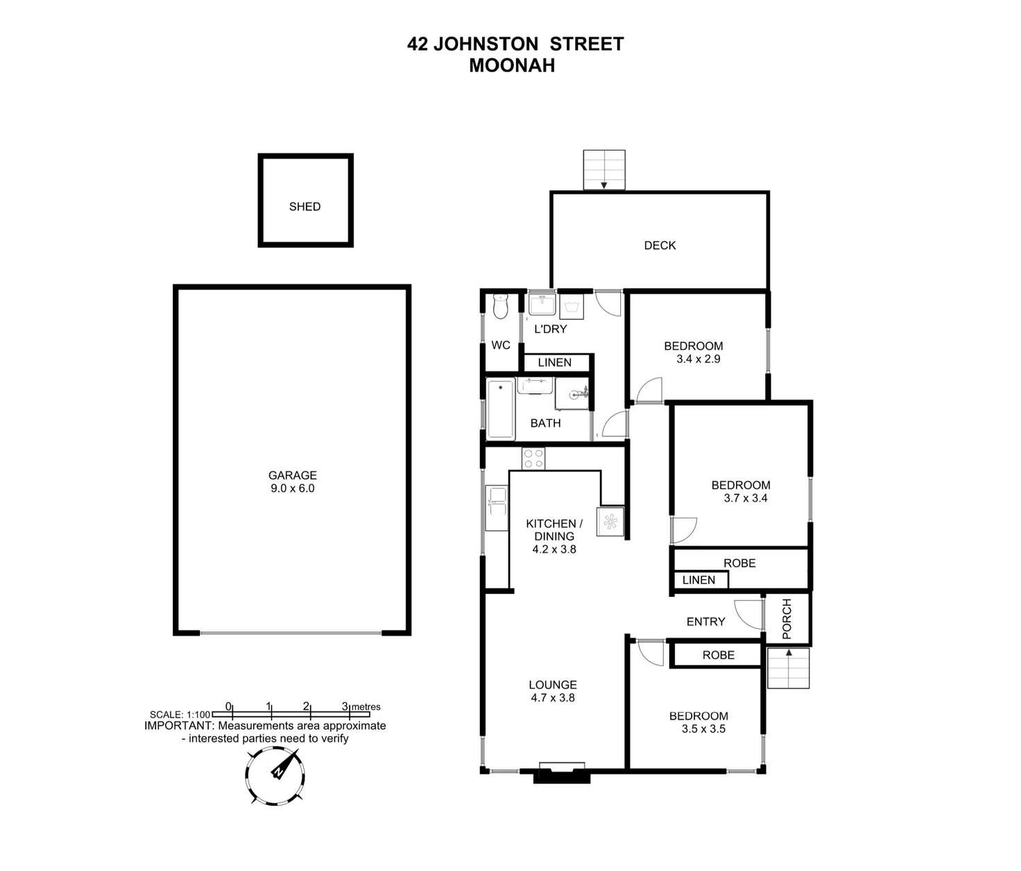 Floorplan of Homely house listing, 42 Johnston Street, Moonah TAS 7009