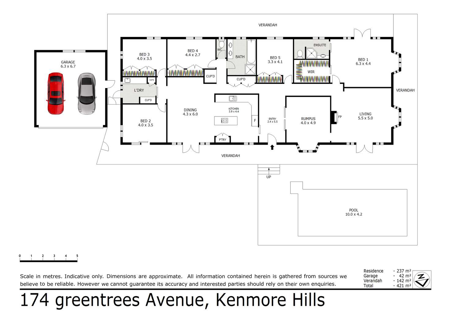 Floorplan of Homely house listing, 174 Greentrees Avenue, Kenmore Hills QLD 4069