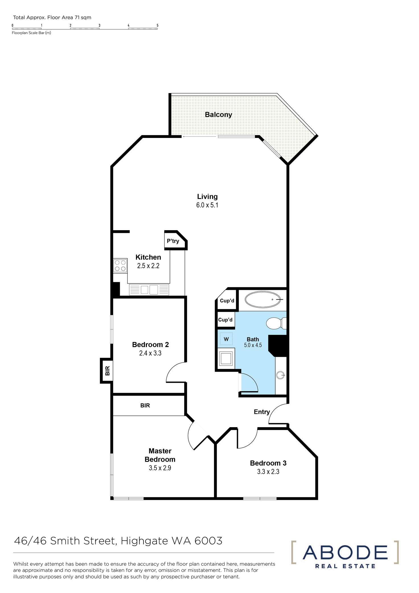 Floorplan of Homely apartment listing, 46/46 Smith Street, Highgate WA 6003