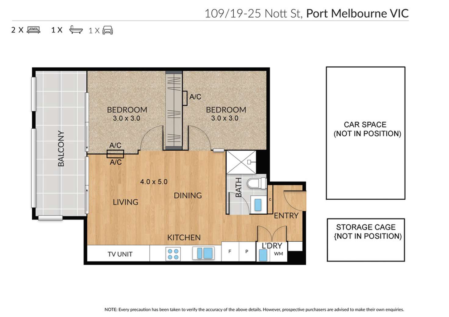 Floorplan of Homely apartment listing, 109/19-25 Nott Street, Port Melbourne VIC 3207