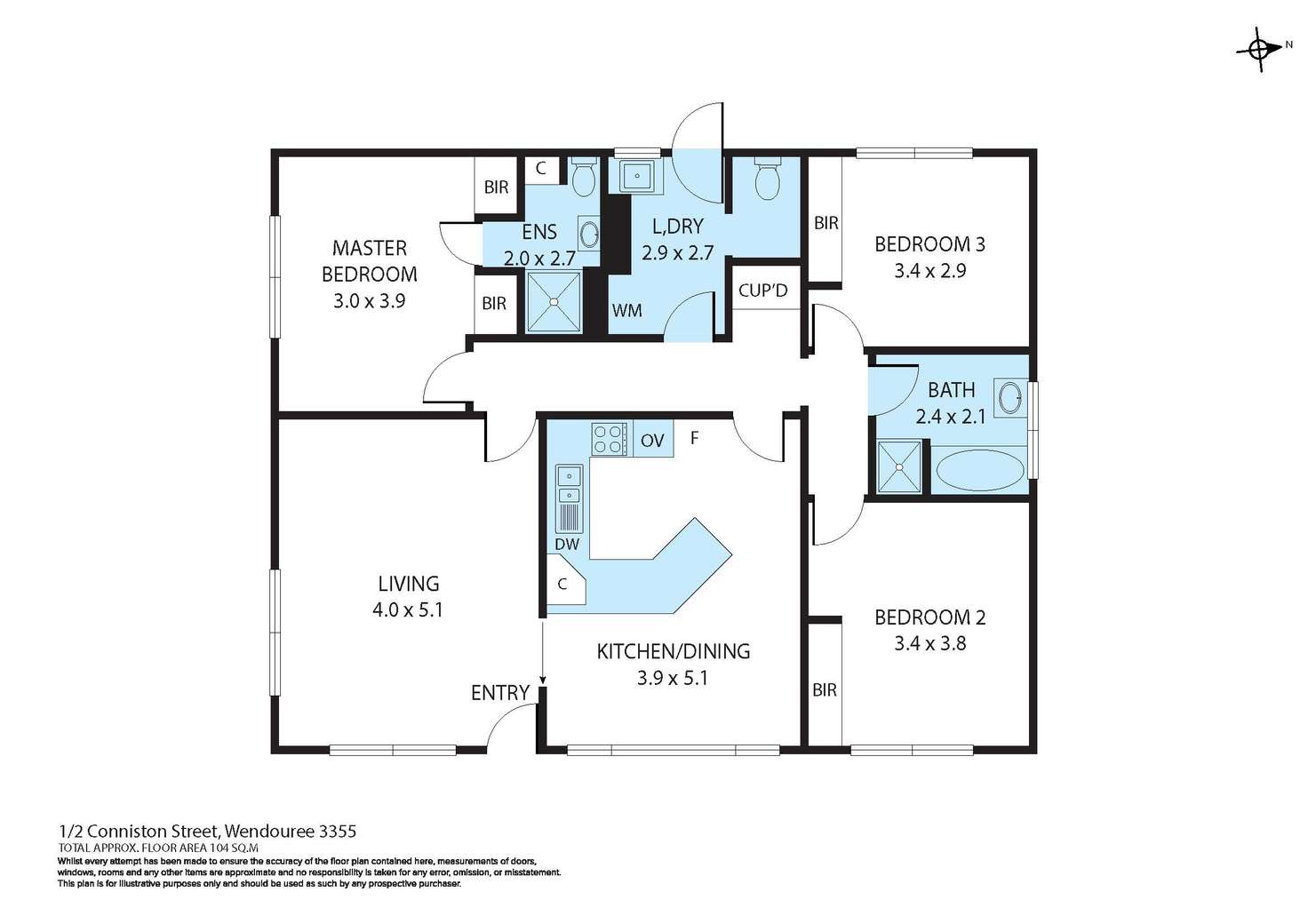Floorplan of Homely house listing, 1/2 Conniston Street, Wendouree VIC 3355
