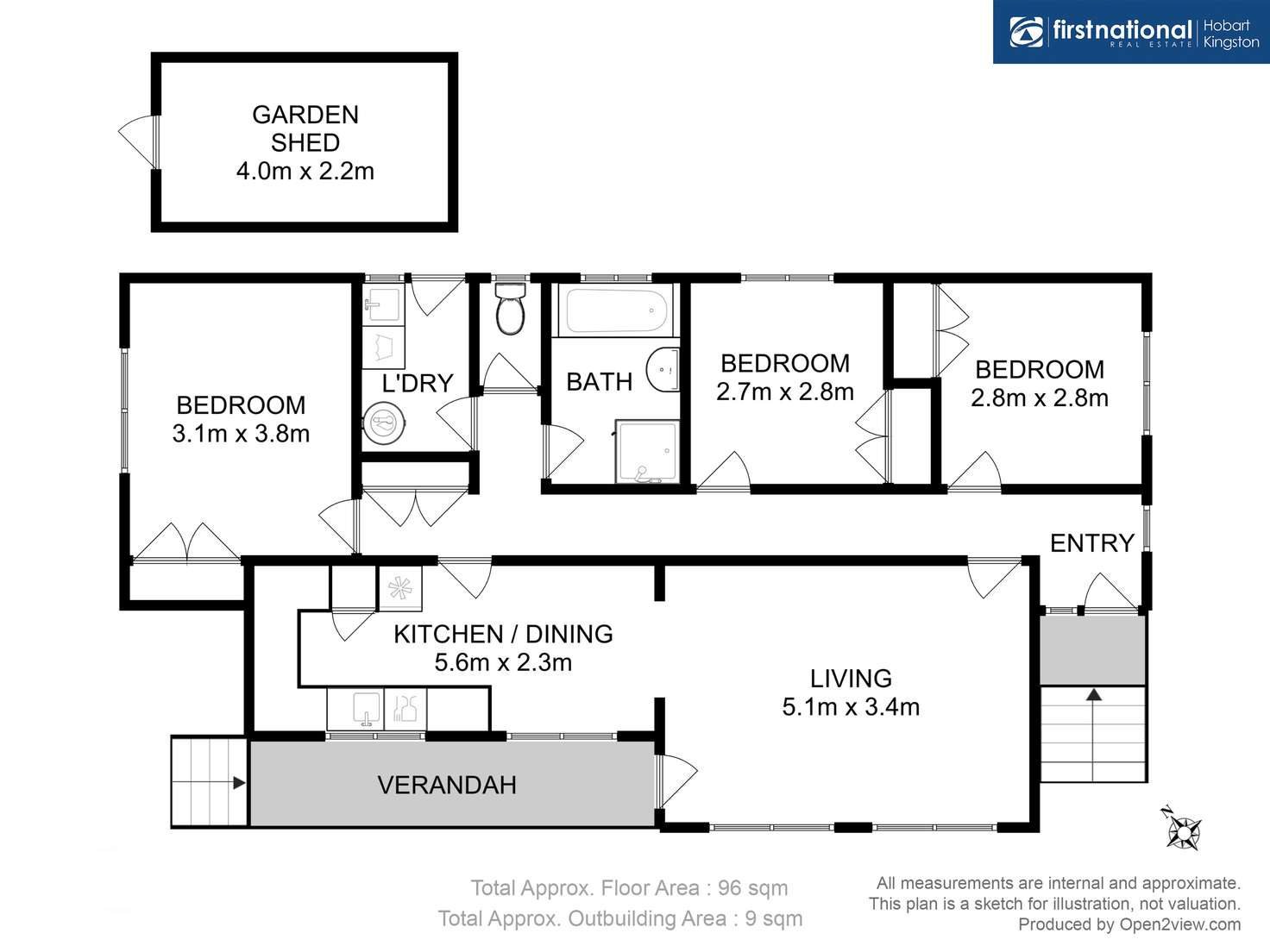 Floorplan of Homely unit listing, 1/28A Nolan Crescent, Kingston TAS 7050