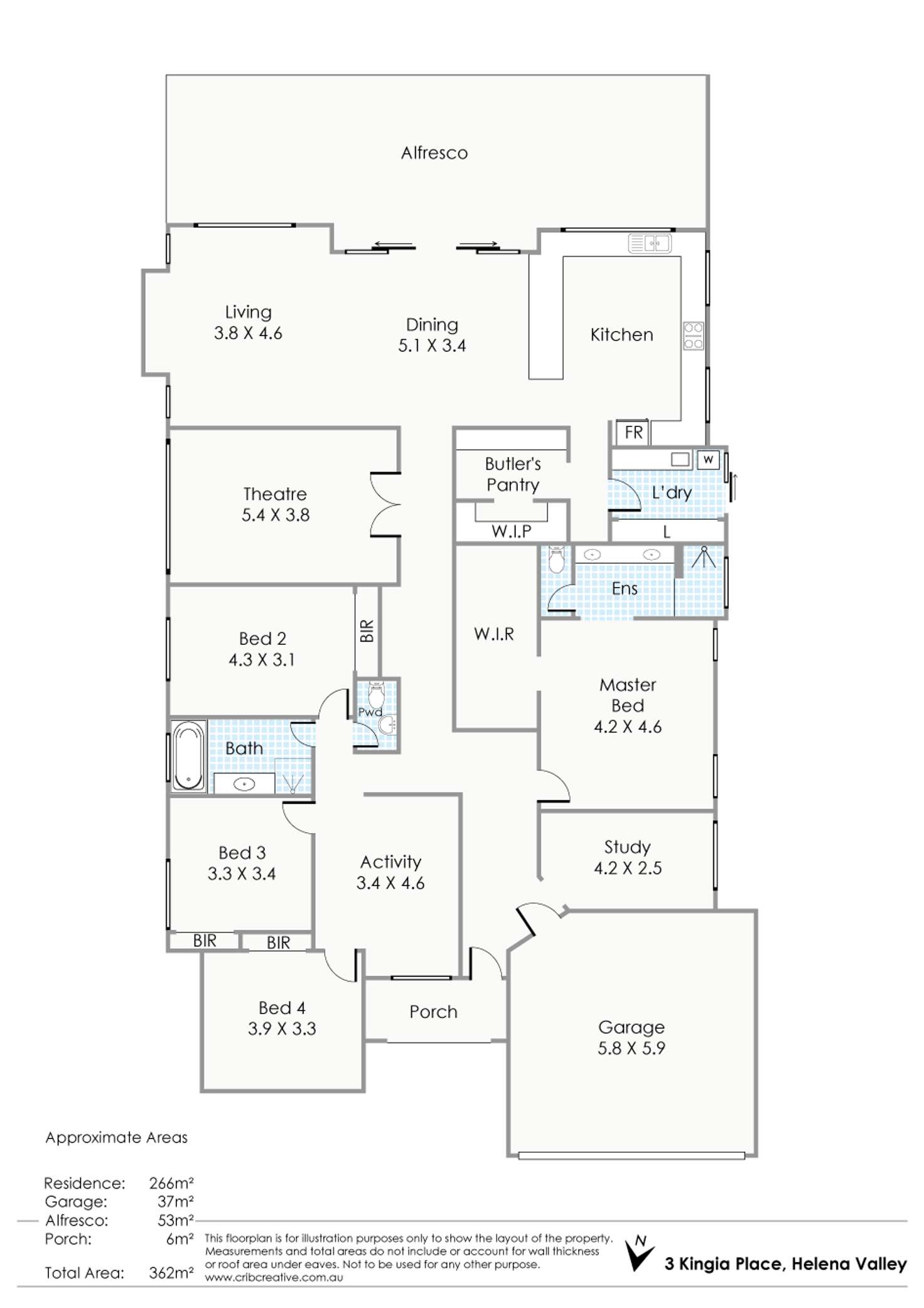 Floorplan of Homely house listing, 3 Kingia Place, Helena Valley WA 6056