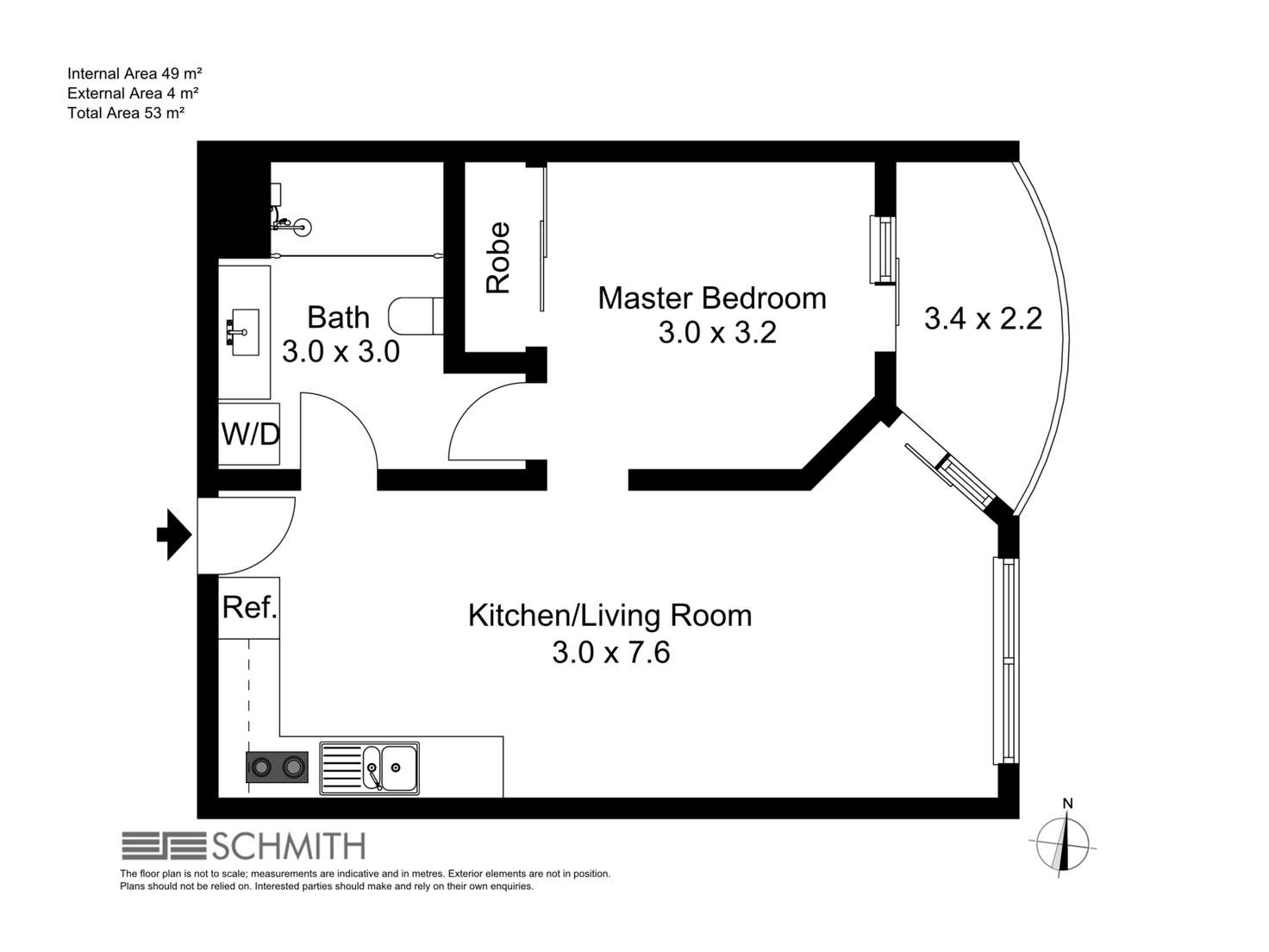 Floorplan of Homely unit listing, 460/99 Griffith Street, Coolangatta QLD 4225